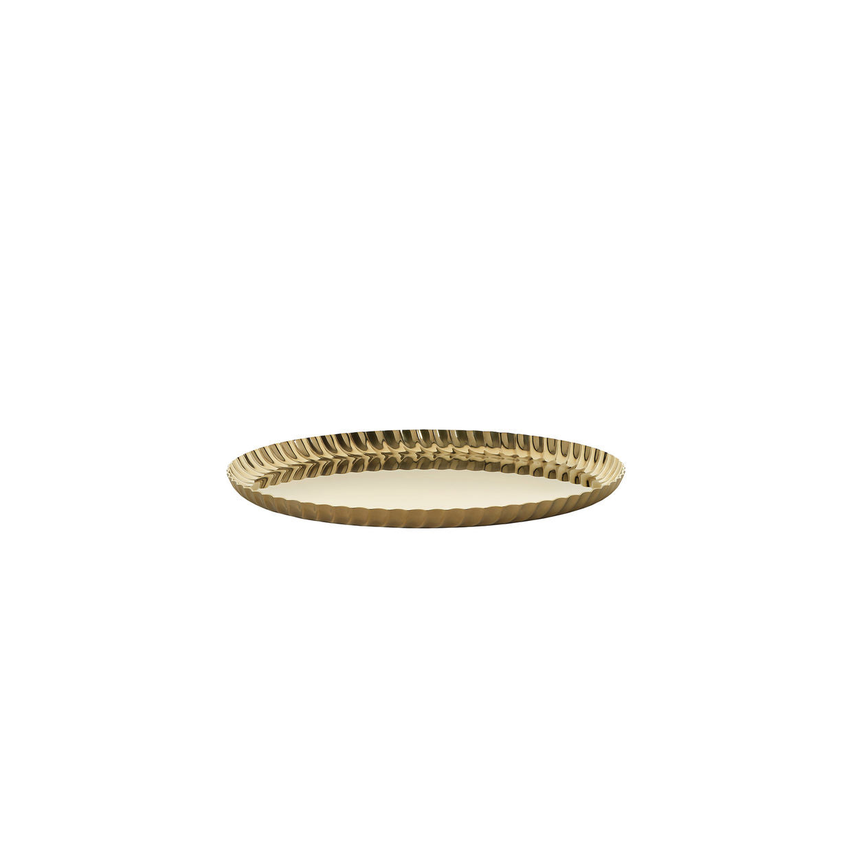 Round Pleats Tray Stainless Steel with PVD Coating Gold