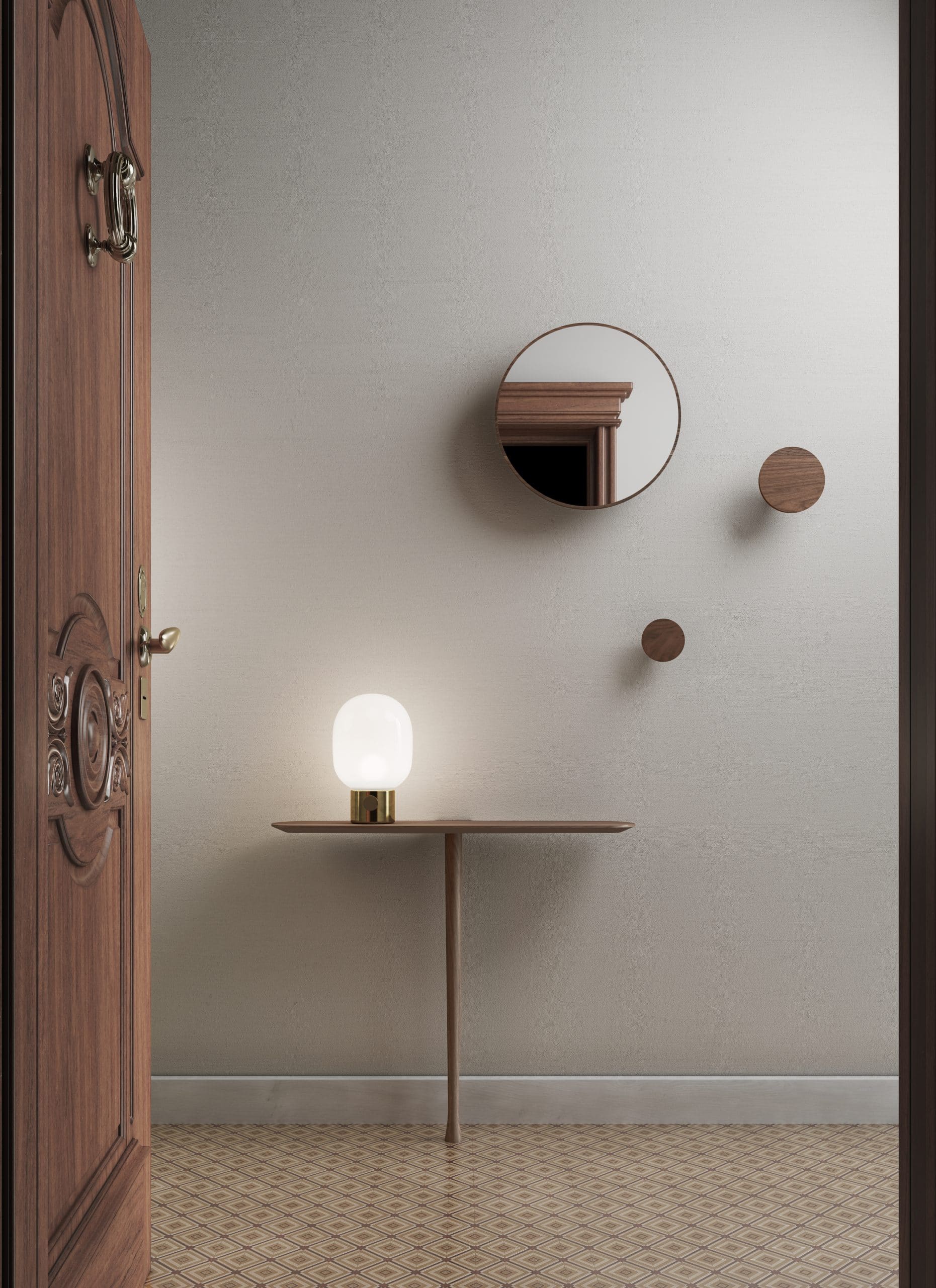 Konsola ścienna UNICA - CONFIGURATION 01 czarny fornir jesionowy