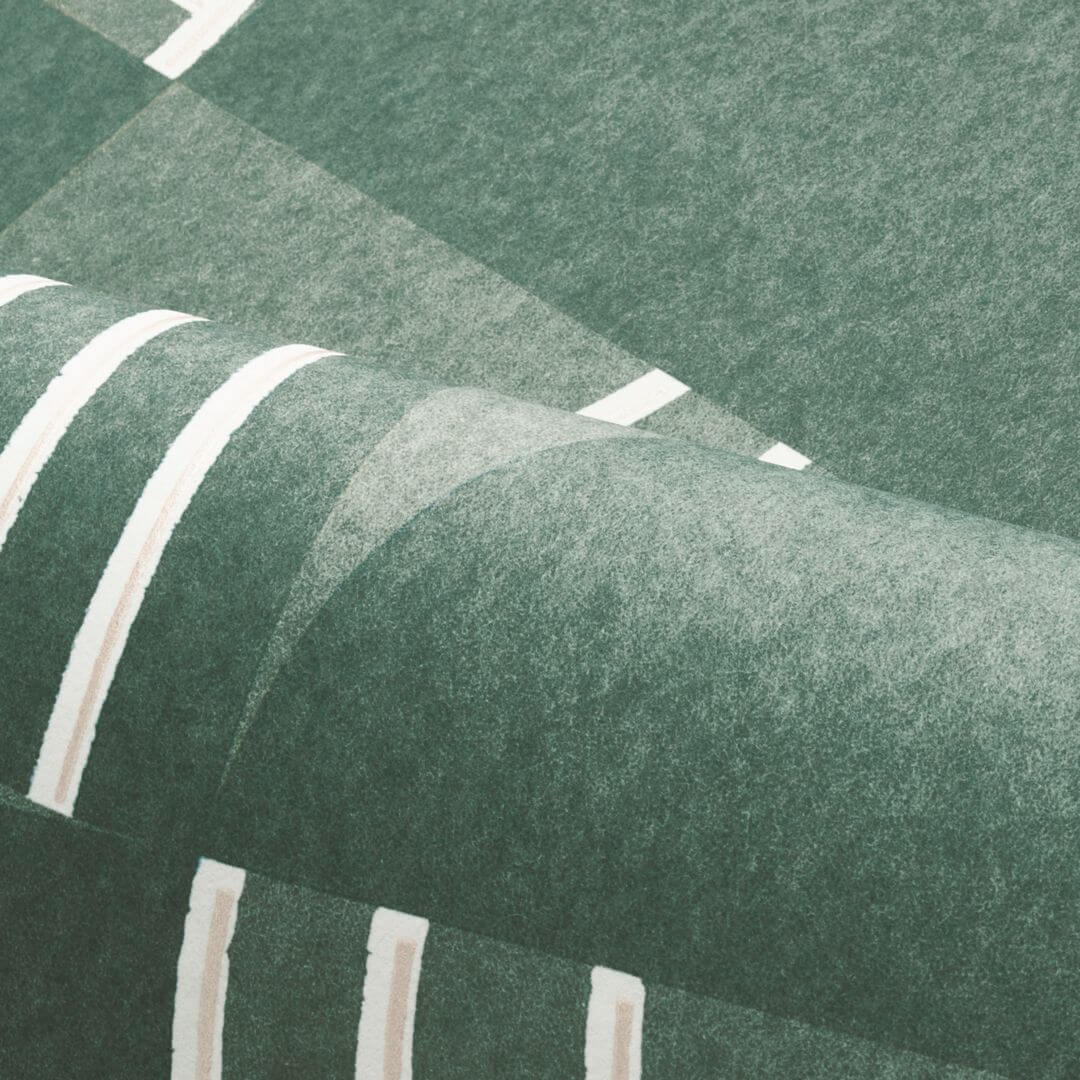 Vlies-Tapete mit geometrischem Muster ANNÉES 30 - VERT DE GRIS meergrün