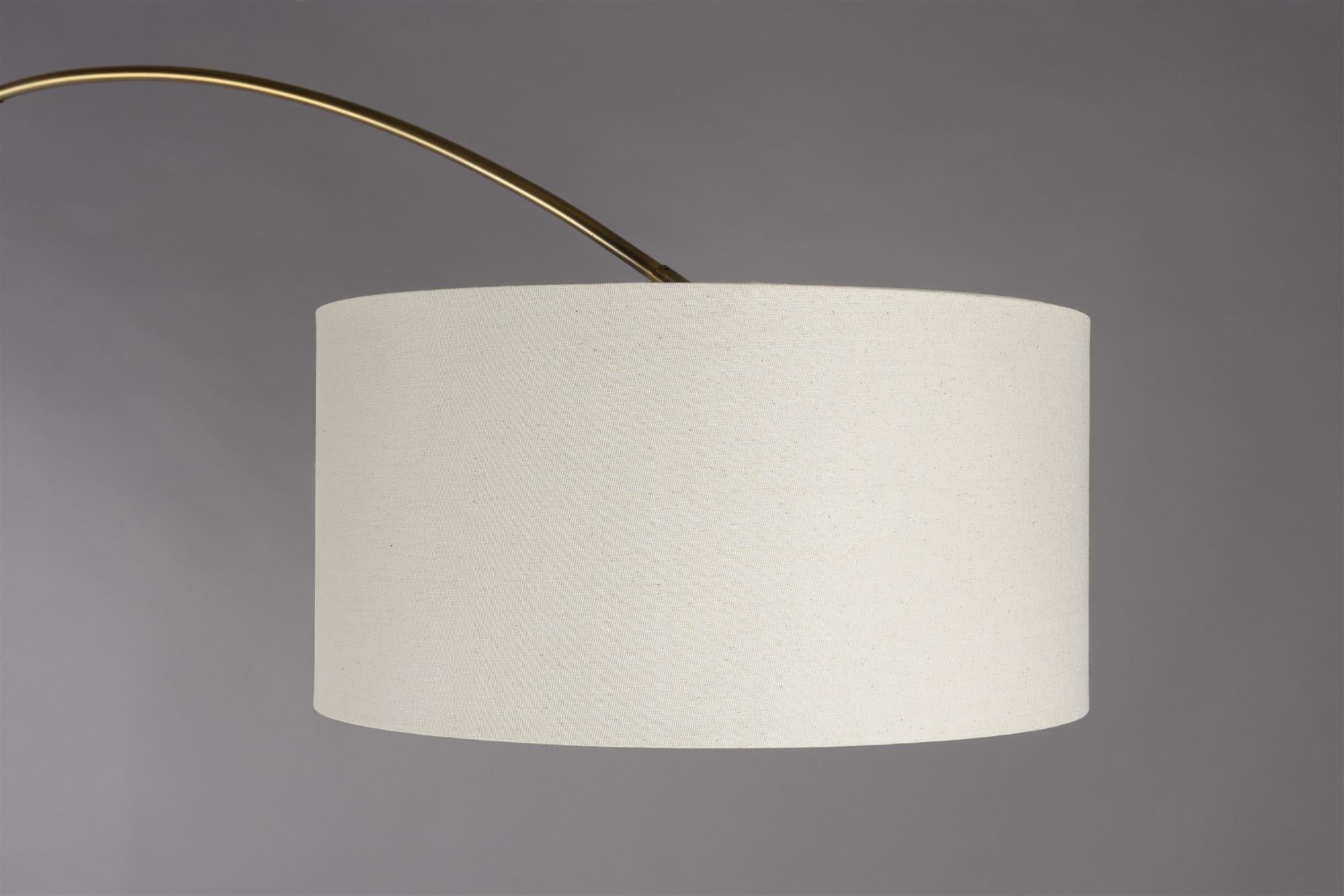 ARCHIE beige arc floor lamp with black marble