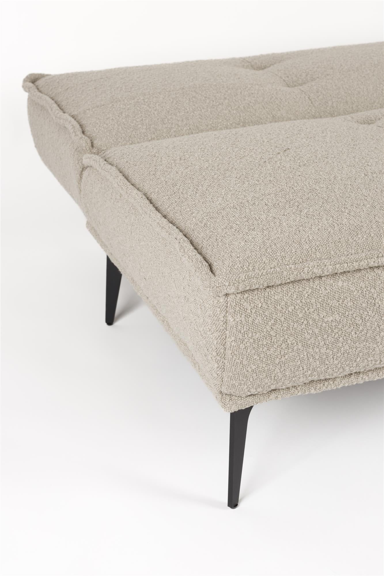 Sofa rozkładana CIELKE beżowy z czarną podstawą