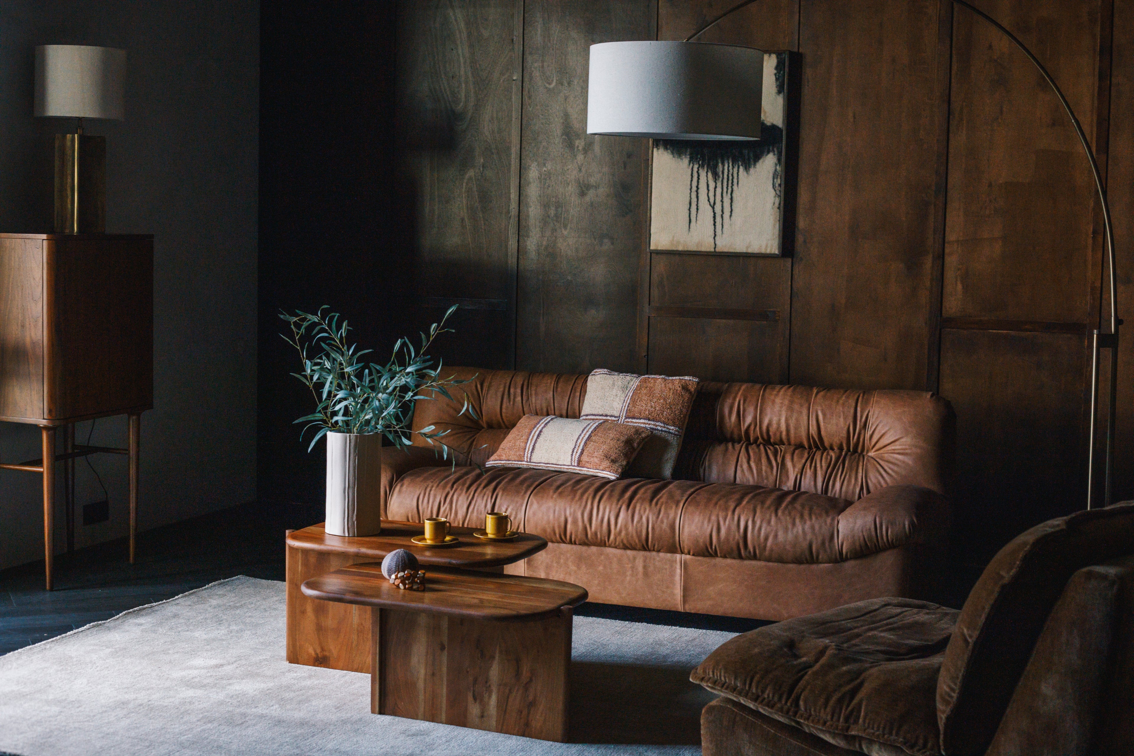 Sofa DOUGLAS koniakowa skóra