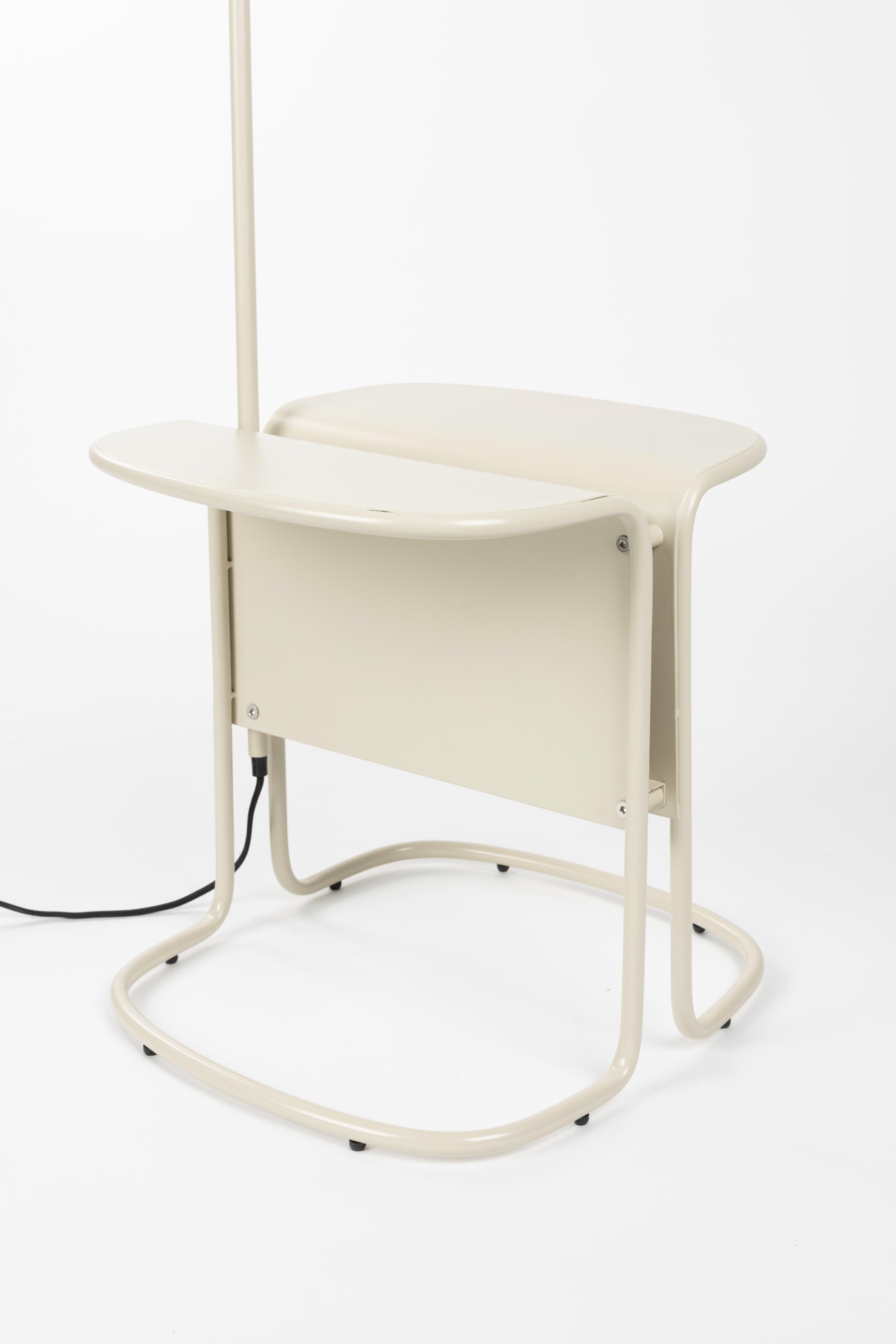 Lampa podłogowa ze stolikiem LUSTOR beżowy