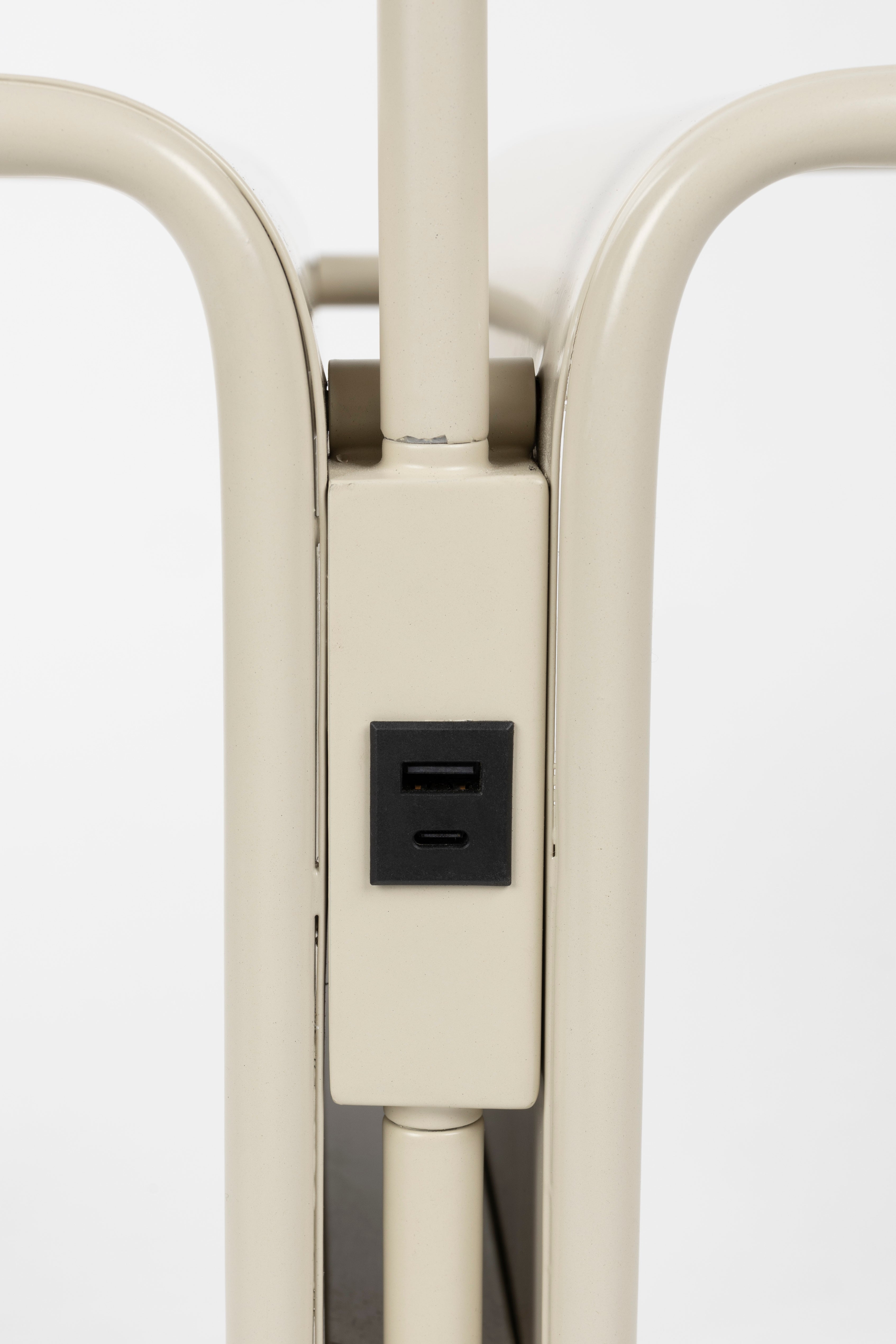 Lampa podłogowa ze stolikiem LUSTOR beżowy