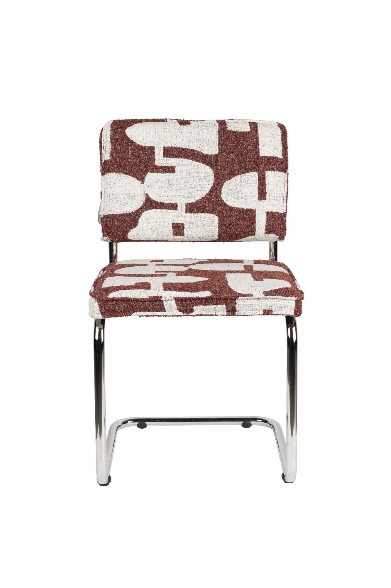 Krzesło RIDGE DECO SYMBOLS bordowy z białym