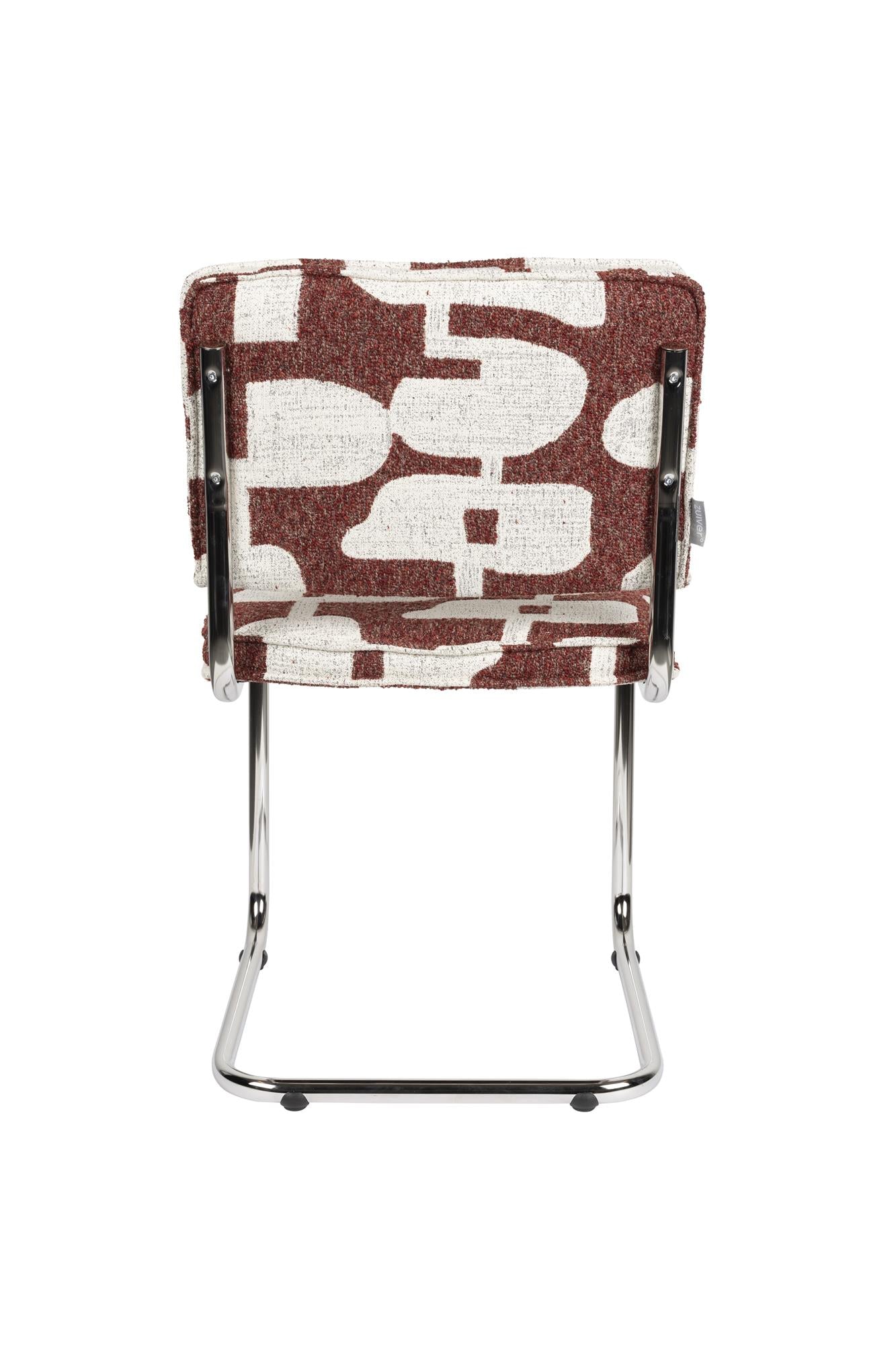 Krzesło RIDGE DECO SYMBOLS bordowy z białym