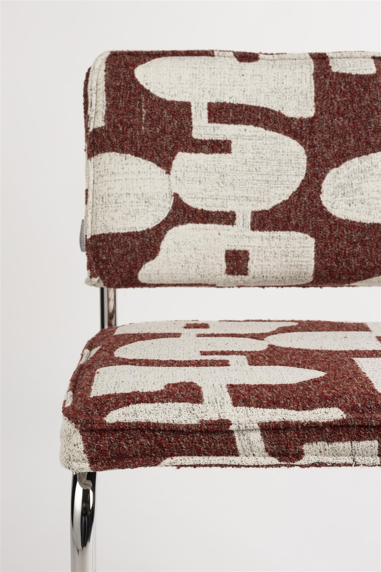 Krzesło RIDGE DECO SYMBOLS bordowy z białym