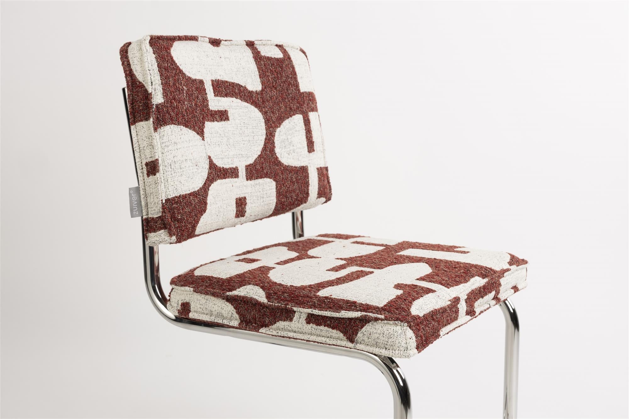 Krzesło RIDGE DECO SYMBOLS bordowy z białym