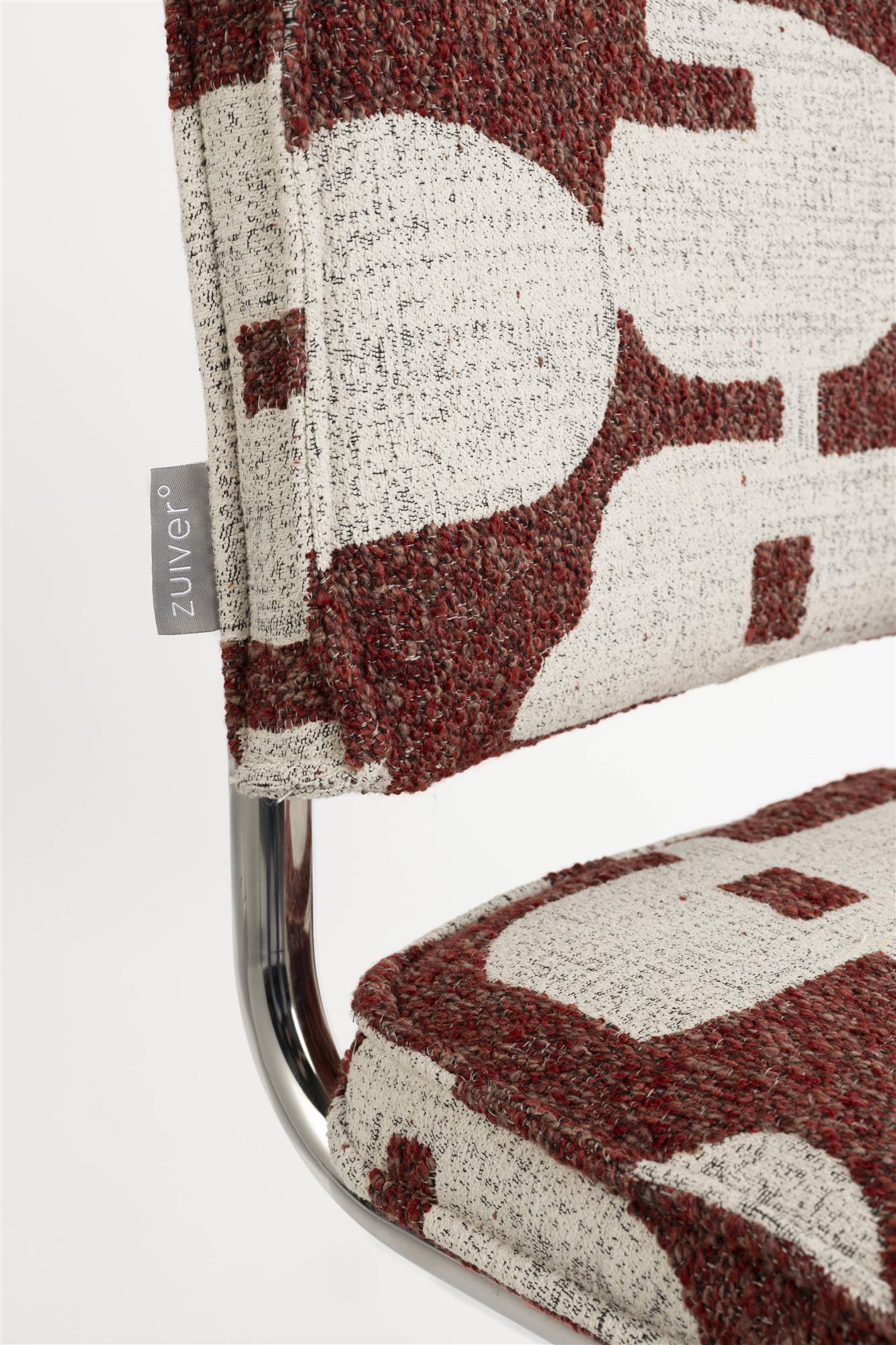 Krzesło RIDGE DECO SYMBOLS bordowy z białym