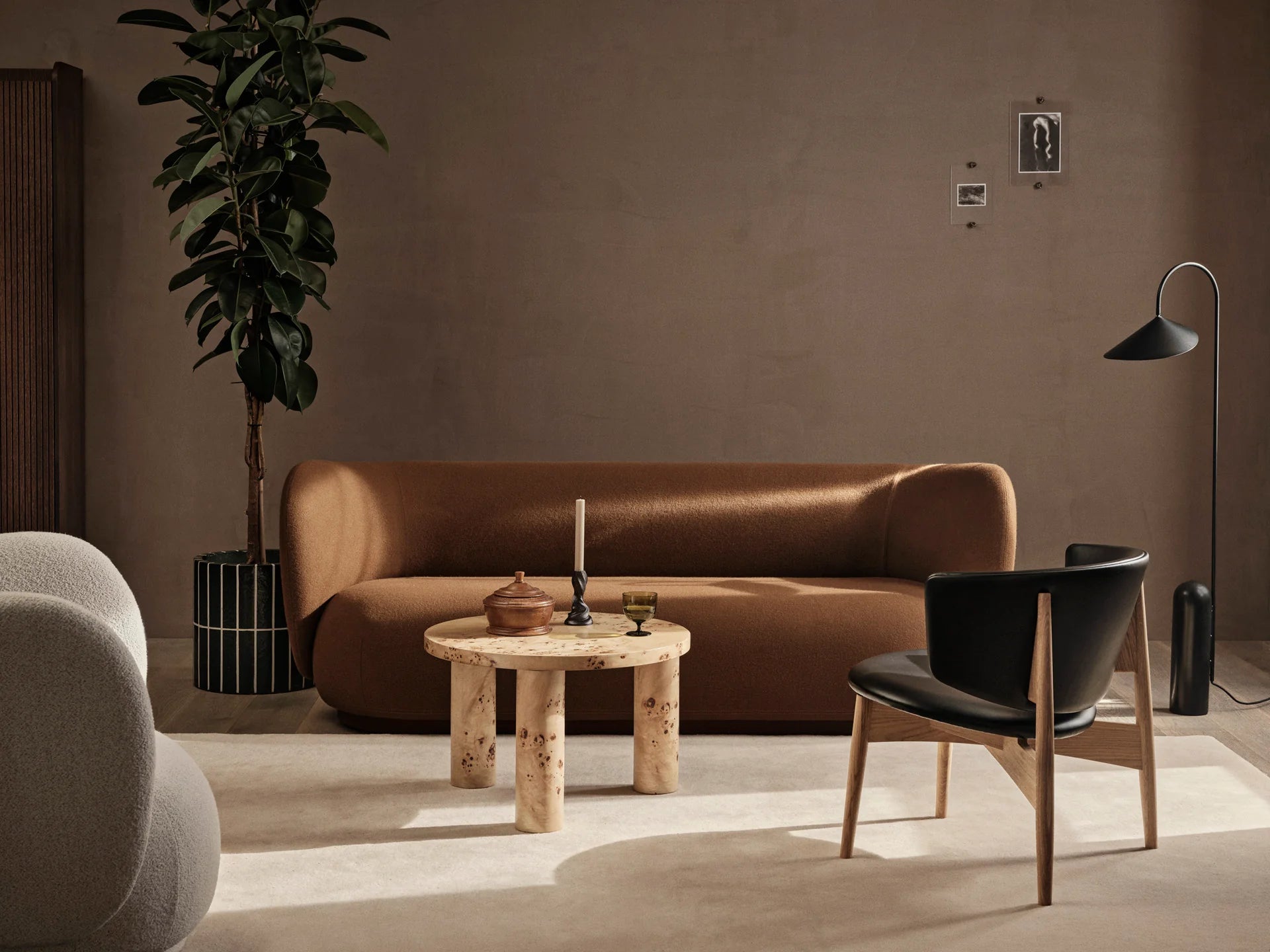 Rico Wool Bouclé 4-Personen-Sofa gebrochen Weiß