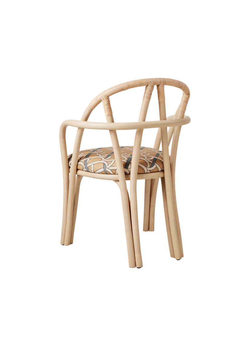 Upholstered BISTRA Chair with Rattan Base