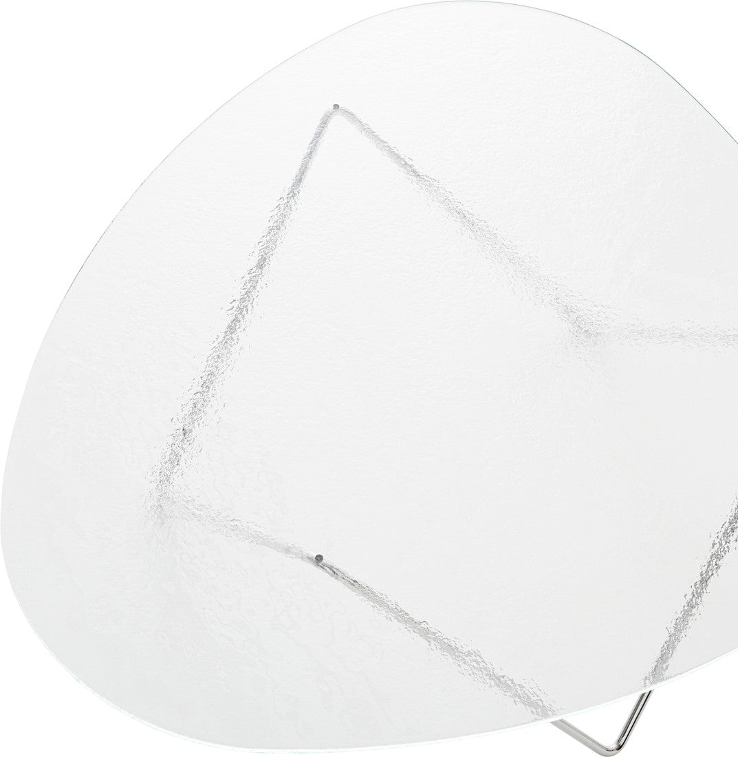 PEDRERA Coffee Table with Transparent Glass and Chrome Base