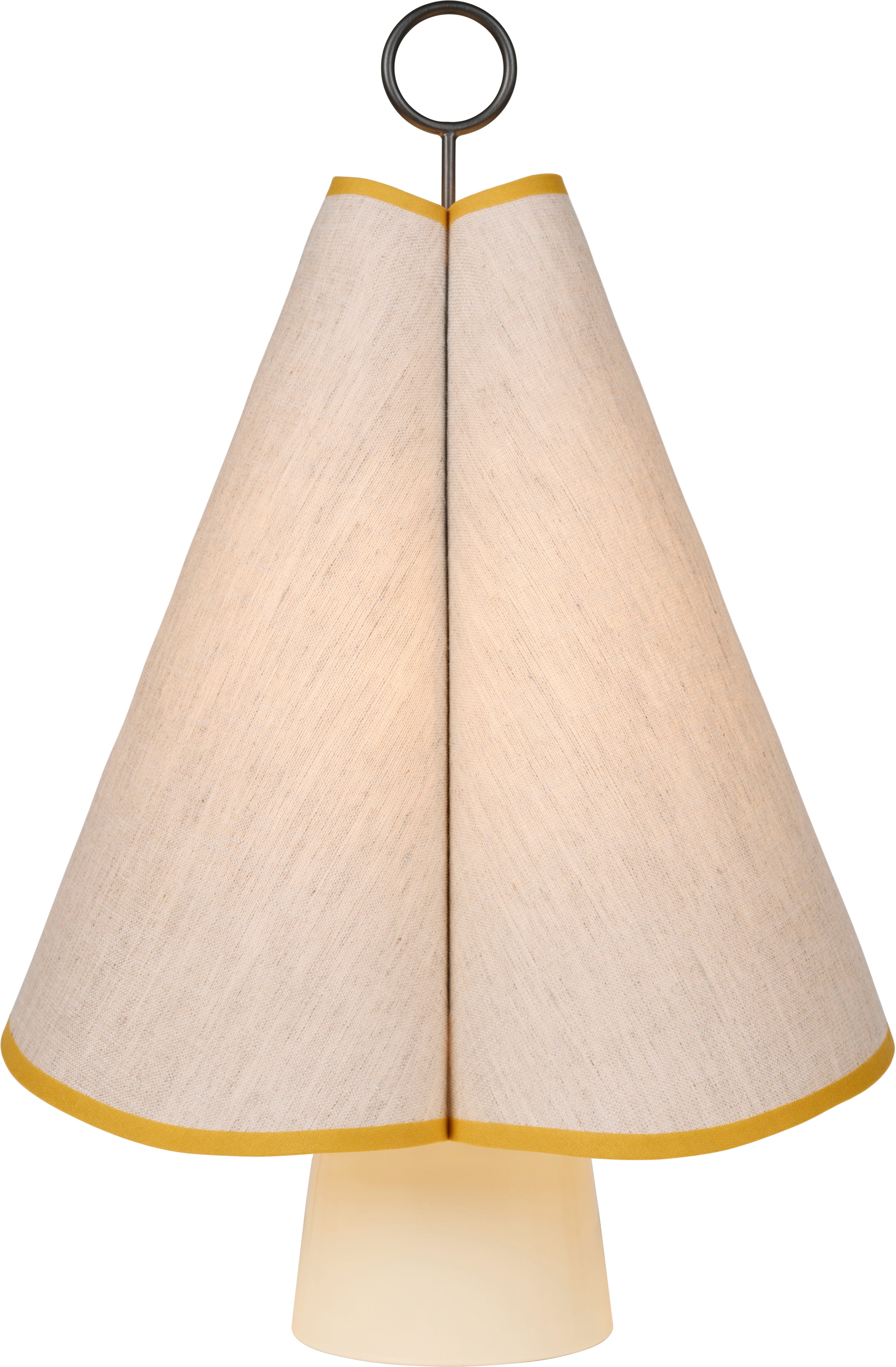 Lampa przenośna HORNBÆK biały z żółtym wykończeniem ze ściemniaczem