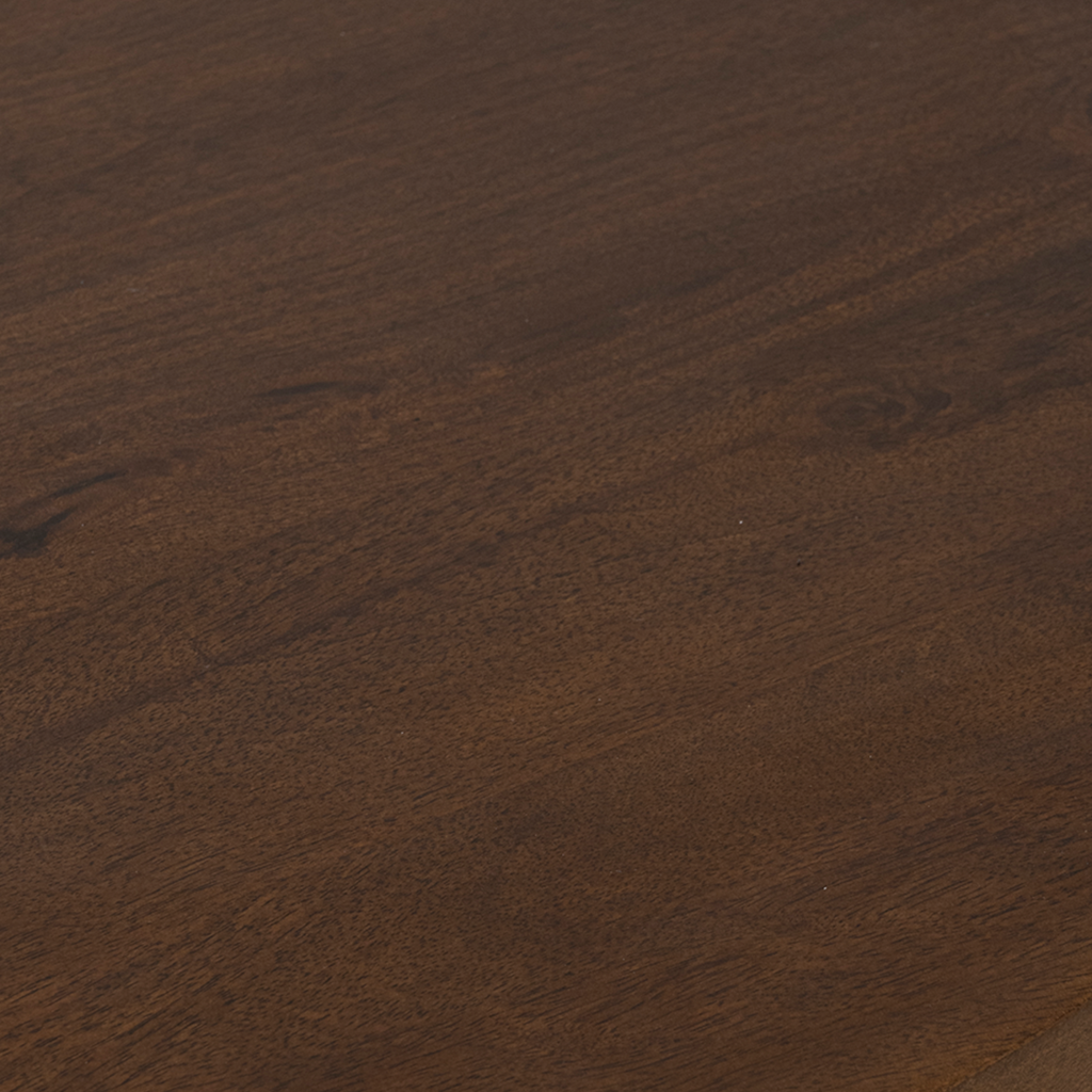 Stolik kawowy okrągły SPISS ciemnobrązowe drewno mango