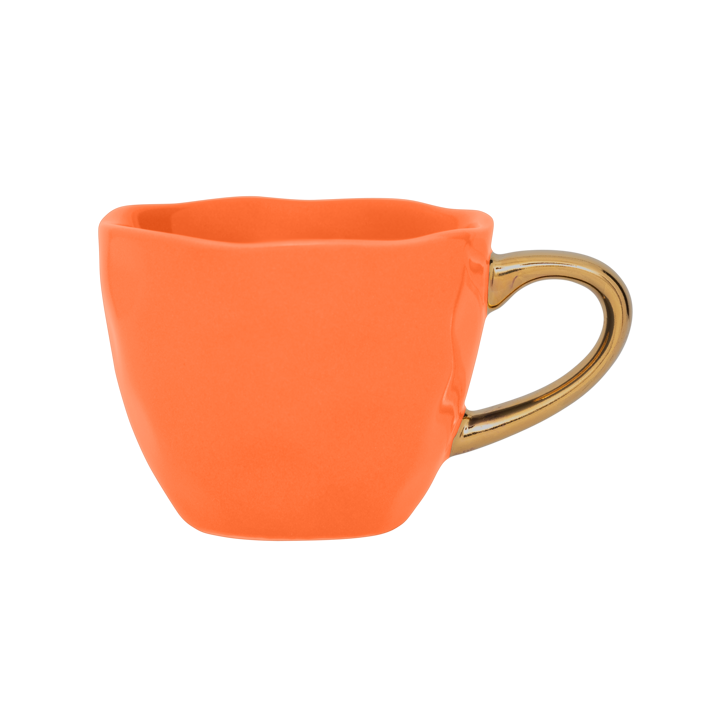 GOOD MORNING orange espresso cup with gold