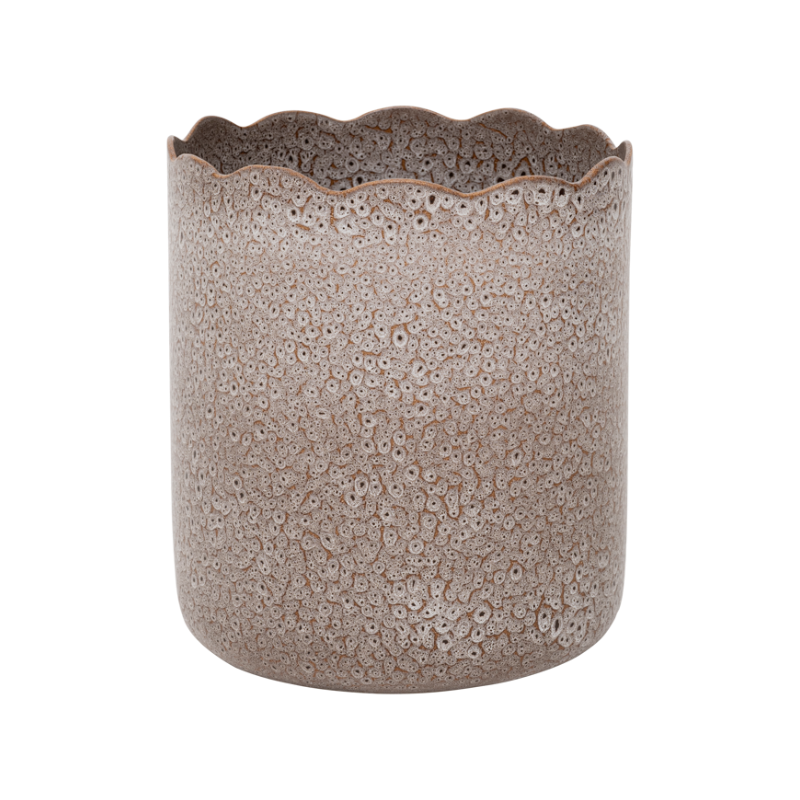 RIVER Brown and White Ceramic Planter