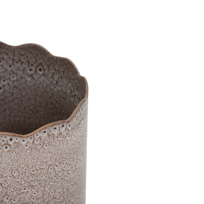 RIVER Brown and White Ceramic Planter