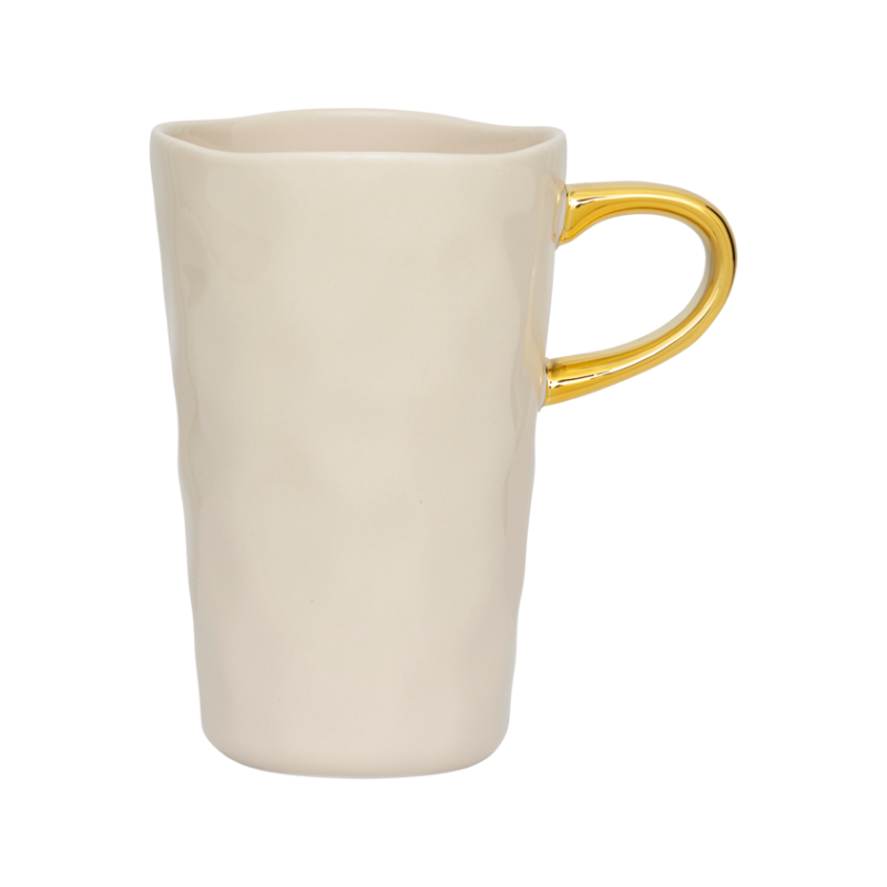Kubek do latte GOOD MORNING kremowy ze złotym