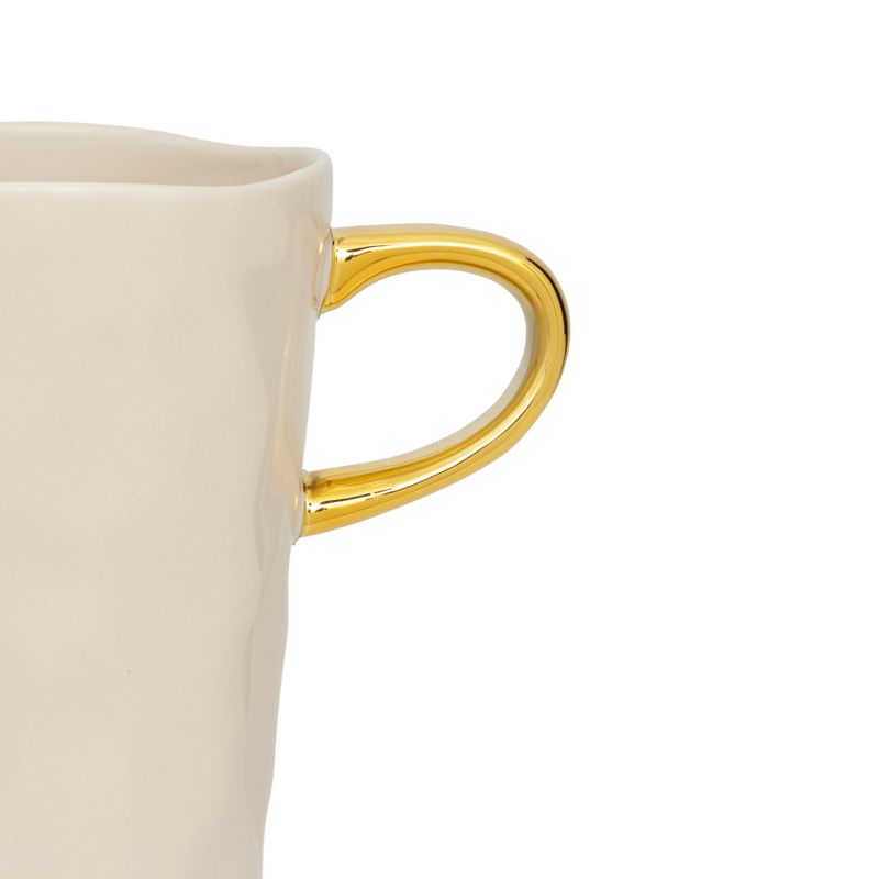 Kubek do latte GOOD MORNING kremowy ze złotym
