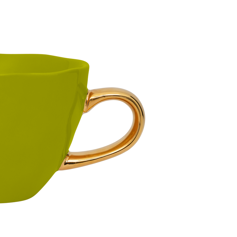 Filiżanka do cappuccino GOOD MORNING zielony ze złotym