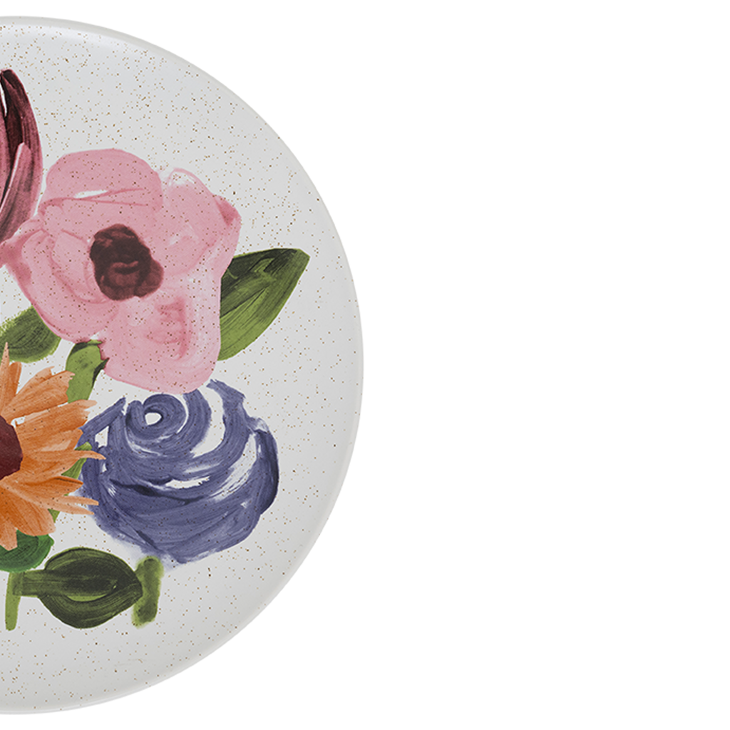 Talerz obiadowy ceramiczny HANAKO motyw roślinny