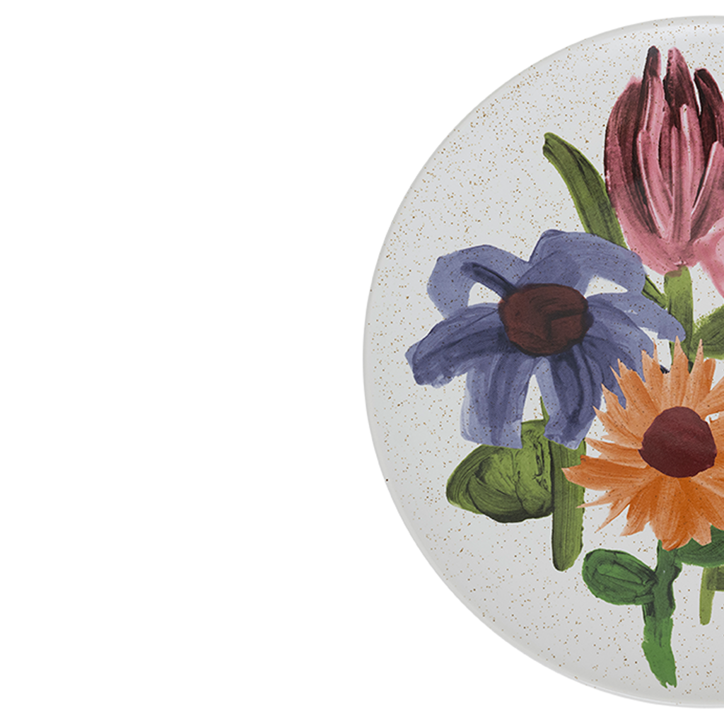 Talerz obiadowy ceramiczny HANAKO motyw roślinny