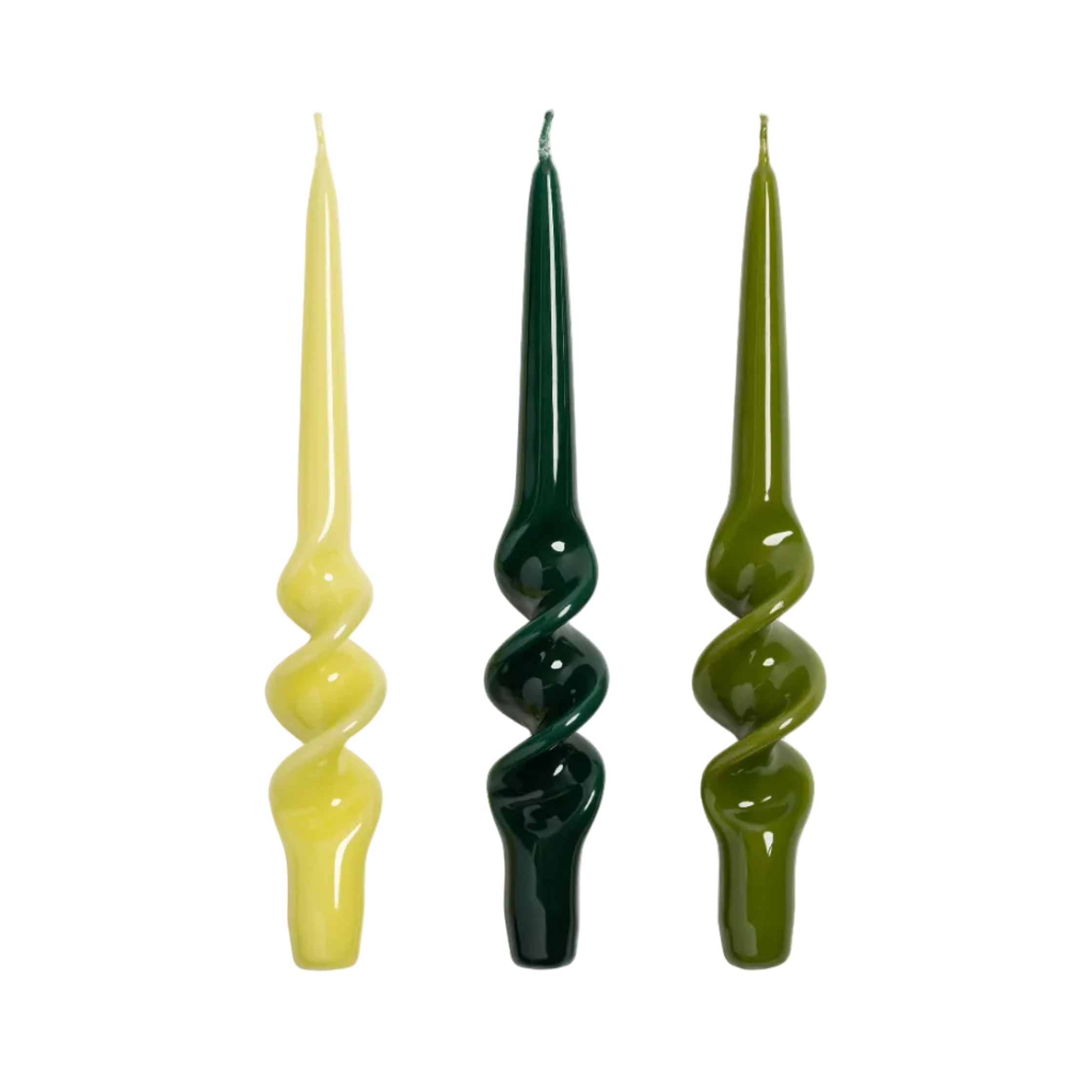 Set von Kerzen ALPHA GREENS grün