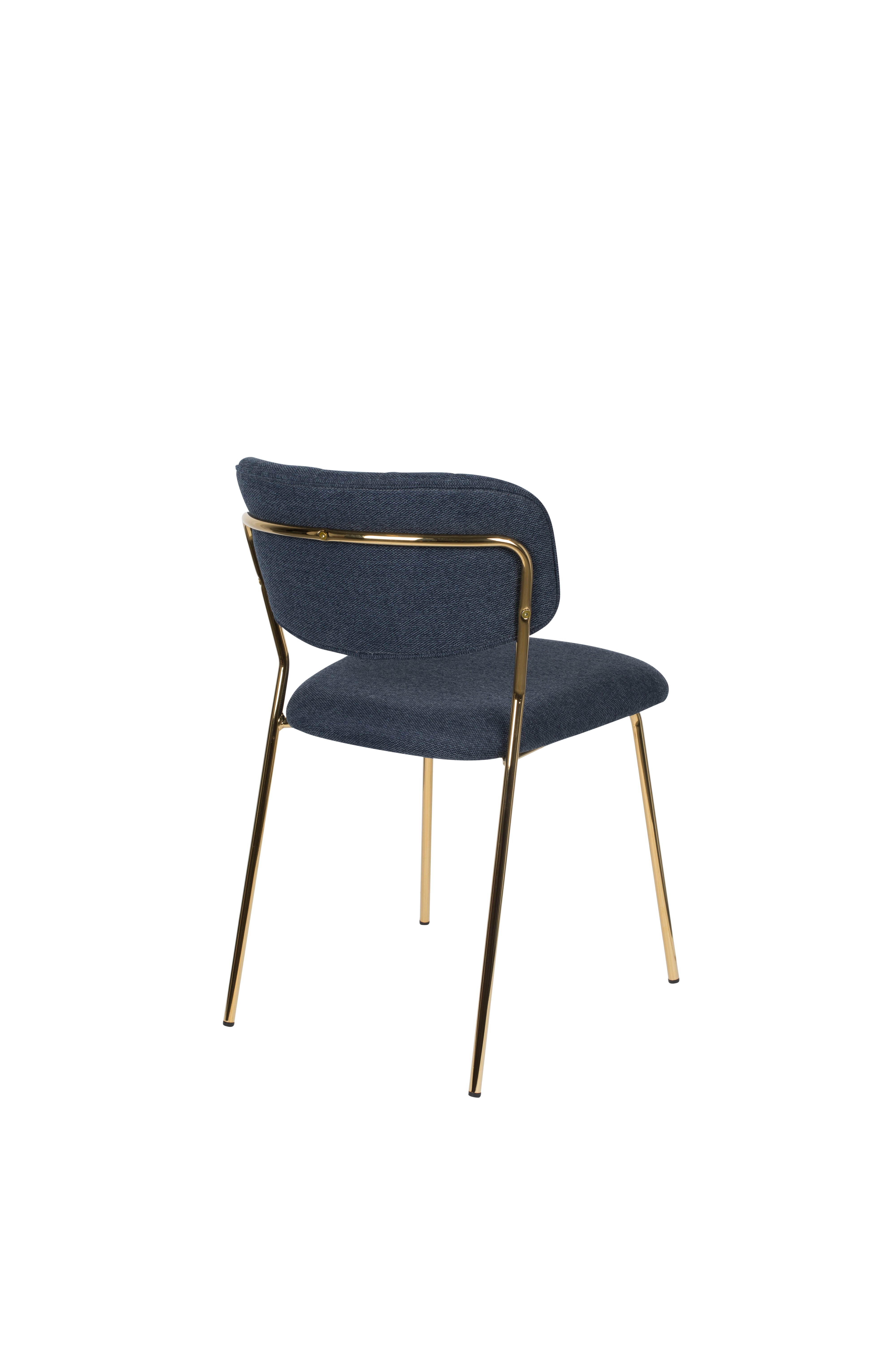 Jolien Dark blue chair with a golden base