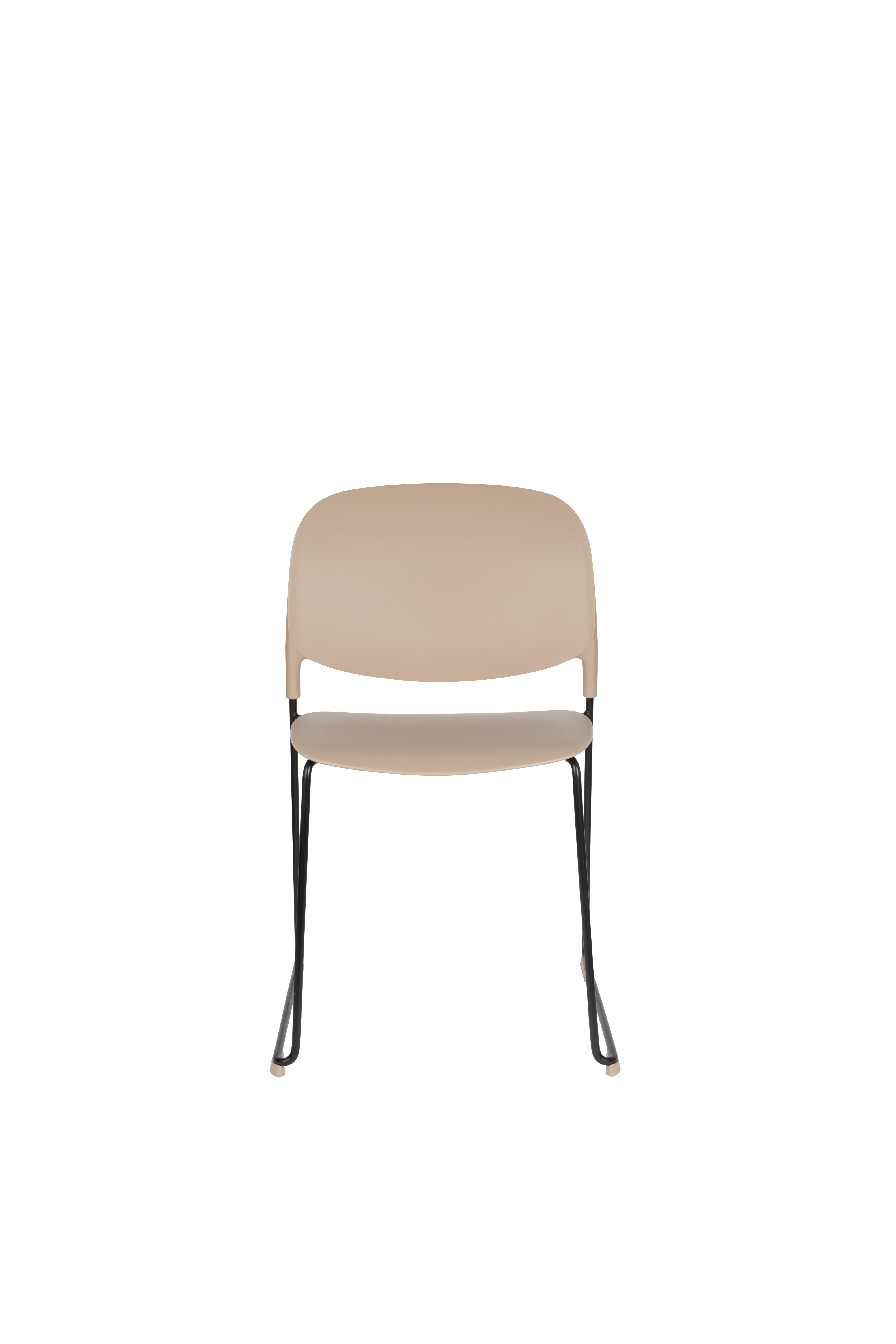 Stapel beige Stuhl mit einer schwarzen Basis