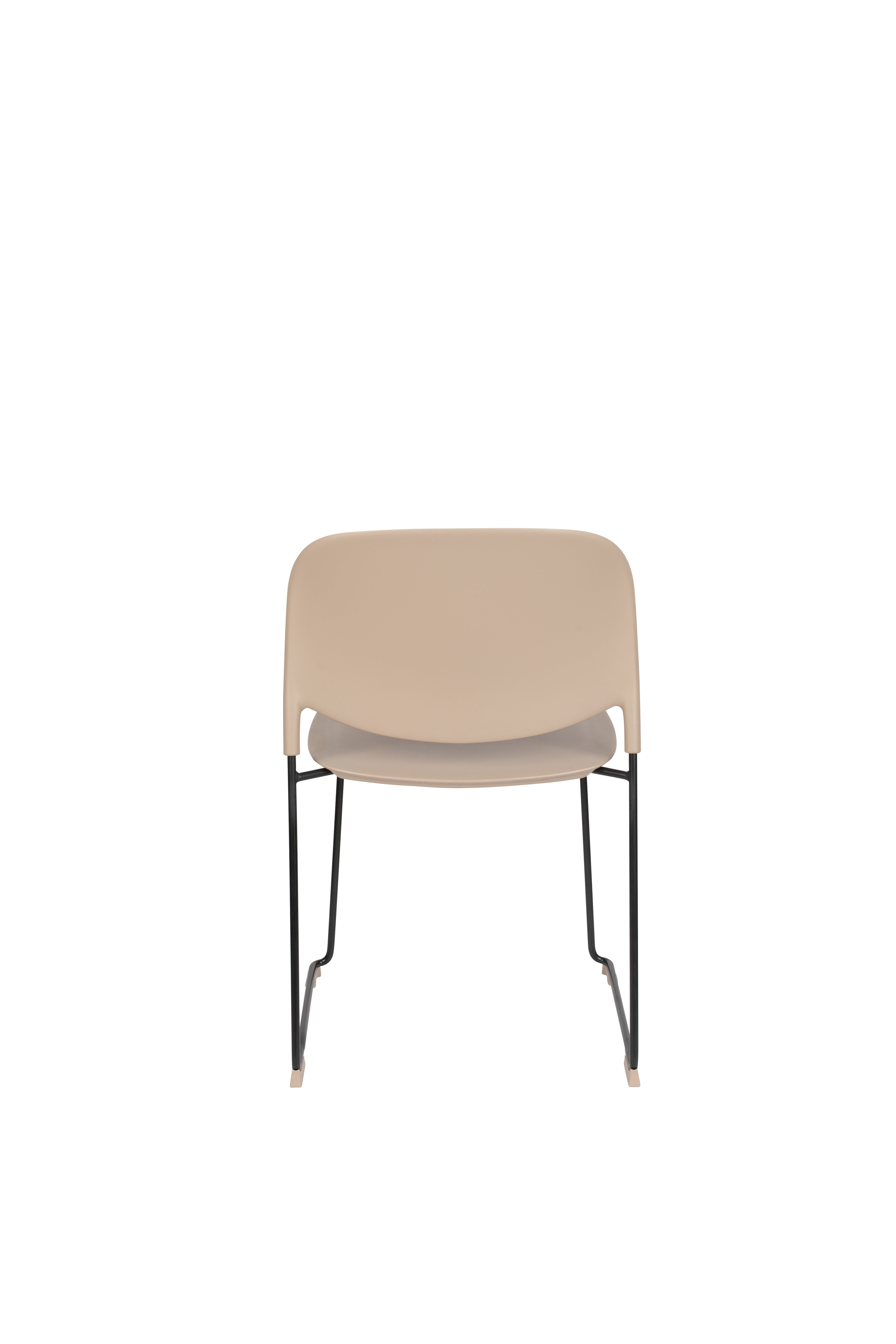 Stapel beige Stuhl mit einer schwarzen Basis
