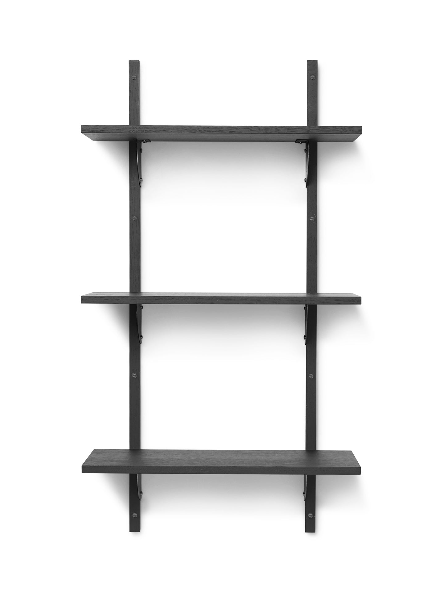 Półka SECTOR TRIPLE NARROW czarny fornir jesionowy