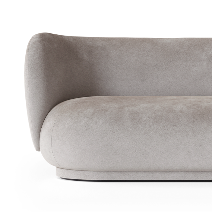 Sofa lewostronna RICO DIVAN Faded Velvet szary