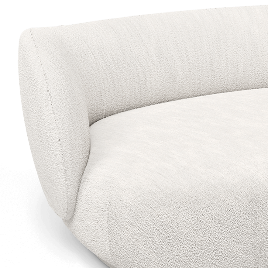 Sofa lewostronna RICO CURVE Boucle złamana biel