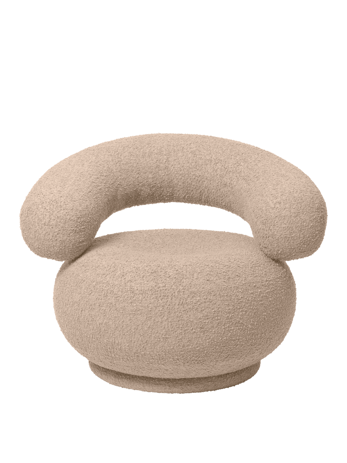 Fotel obrotowy ORBO naturalny boucle z wełną – ferm LIVING