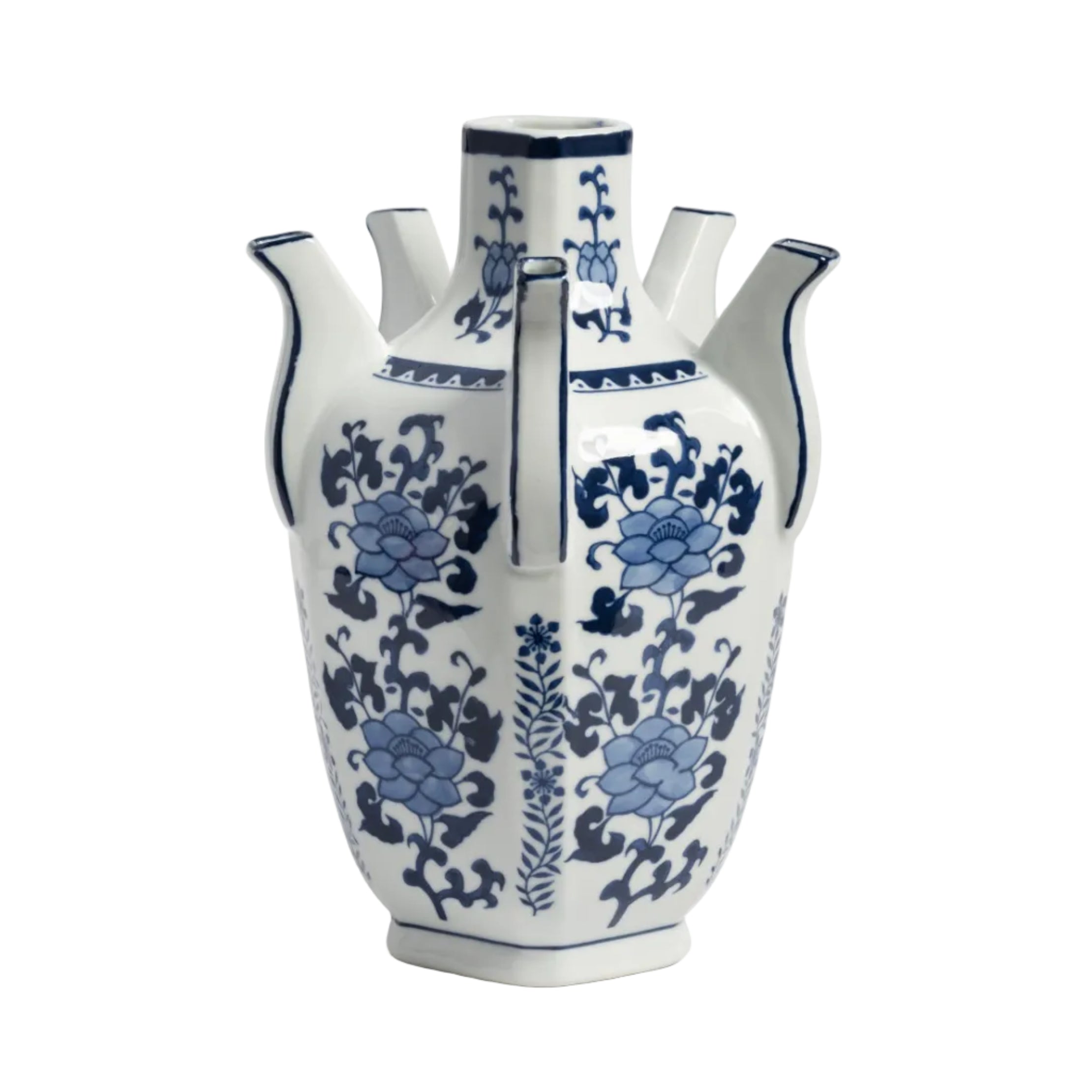 Vase TULIP ATLAS weiß mit Blau