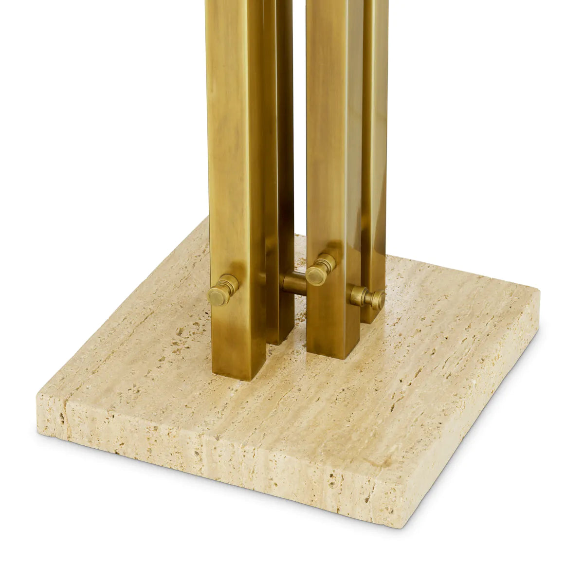 DESTINO floor lamp in gold with a travertine base