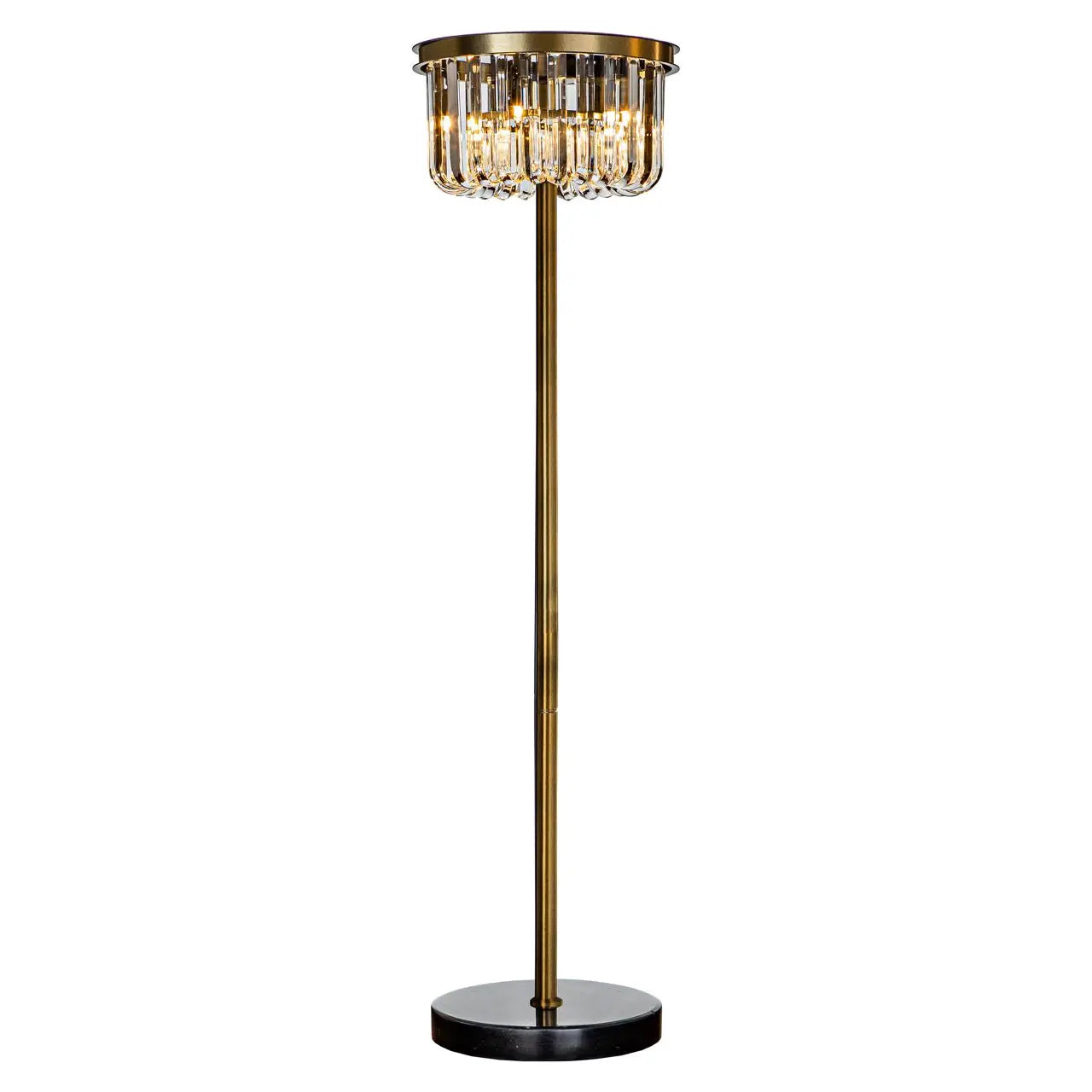 Lampa stojąca DAGMAR szkło ze złotą podstawą – Richmond Interiors