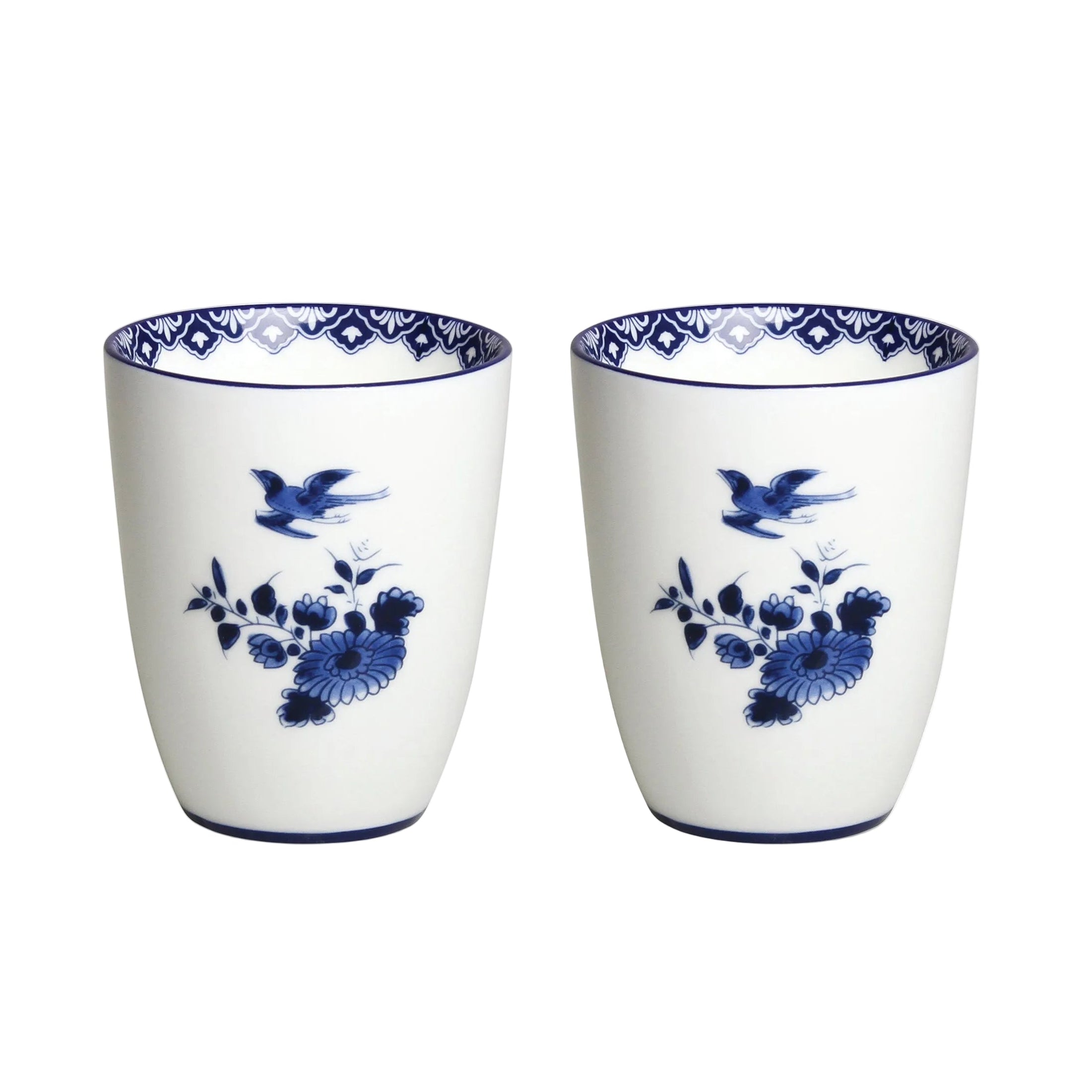 Set von DELFTWARE Tassen in Weiß mit Blau