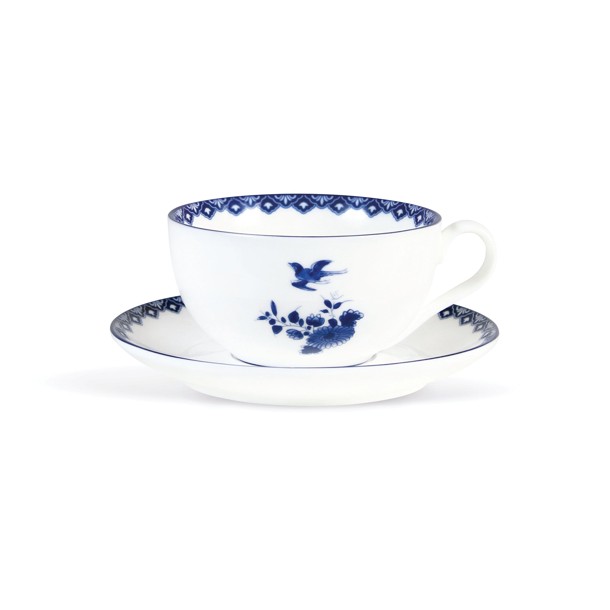 Set of cups with saucer DELFTWARE white with blue