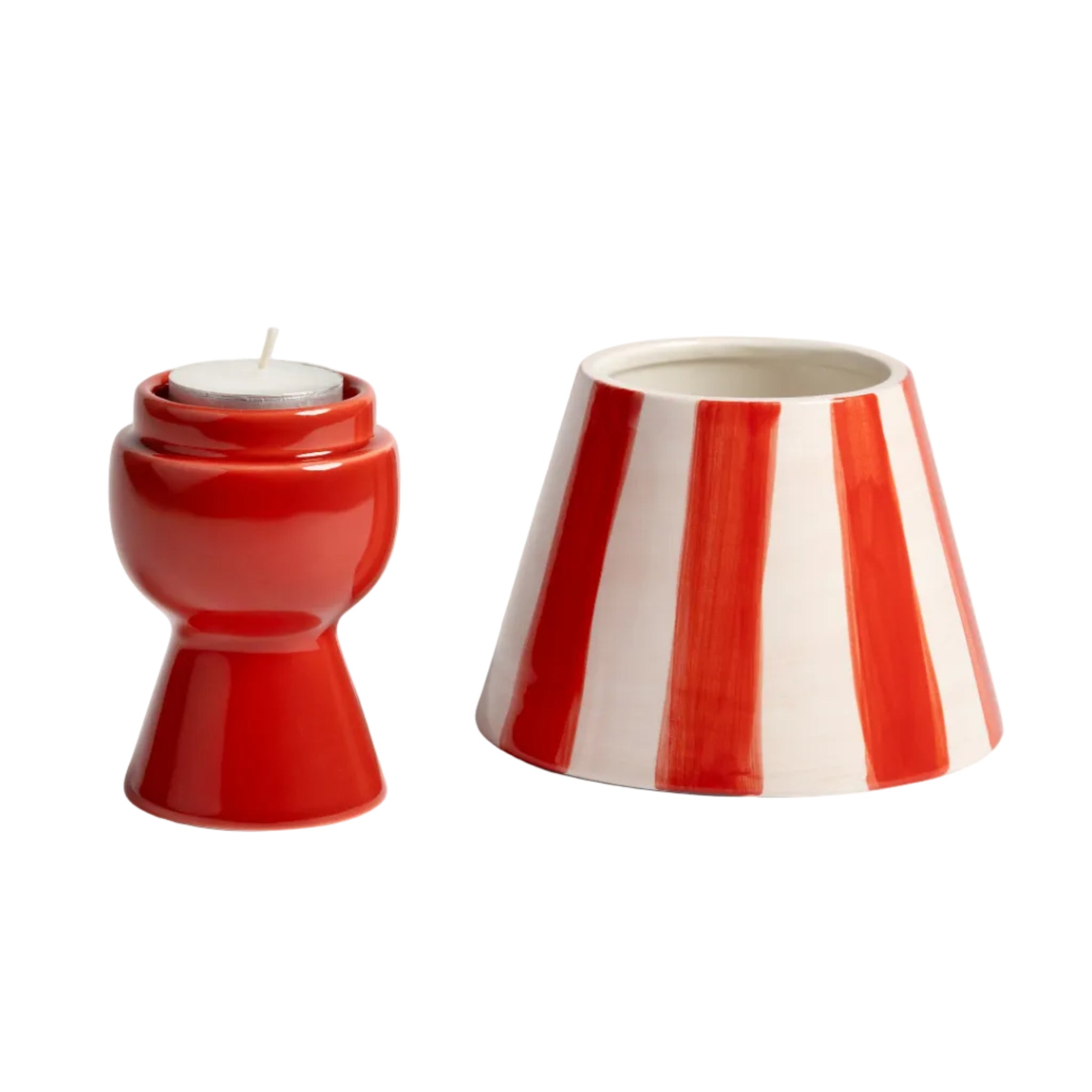 CANTINE red tealight holder with white
