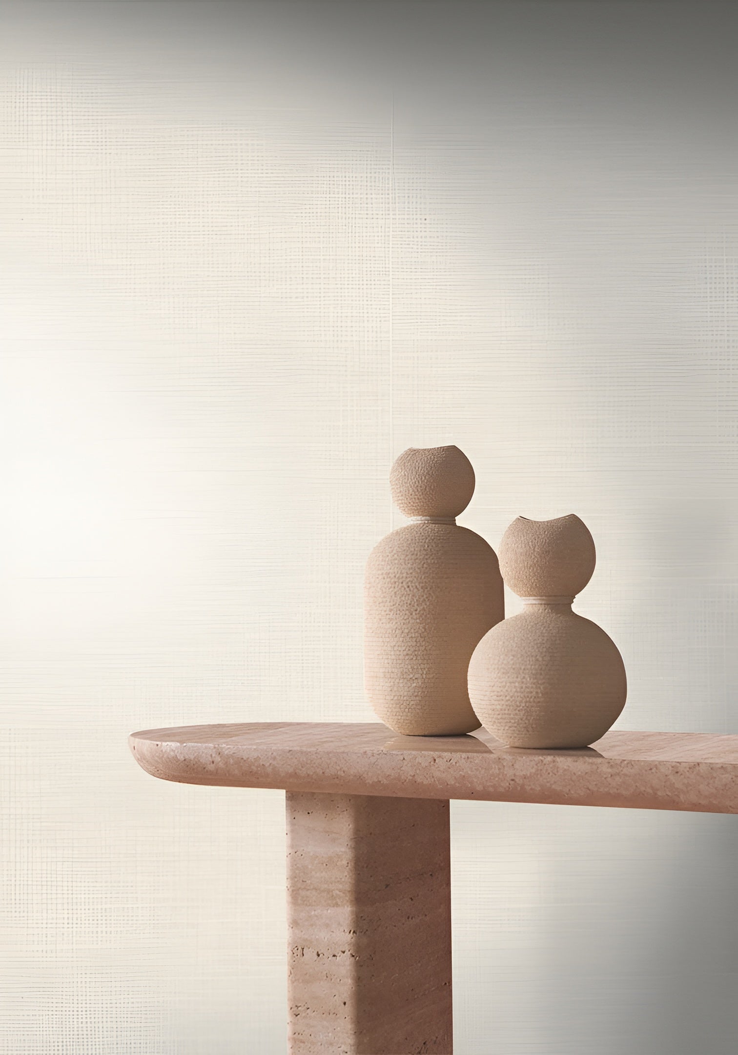 Tapeta strukturalna imitująca lniane płótno SHINOK - RAYON DE LUNE piaskowy