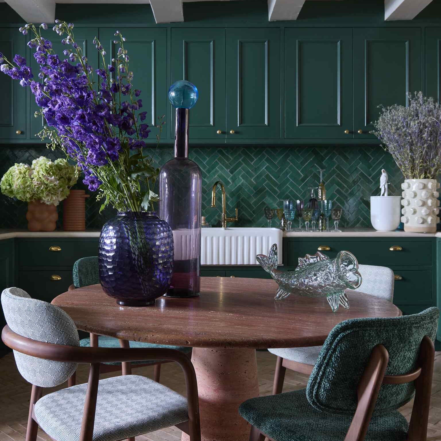 Dark Purple HONEYCOMB Glass Vase