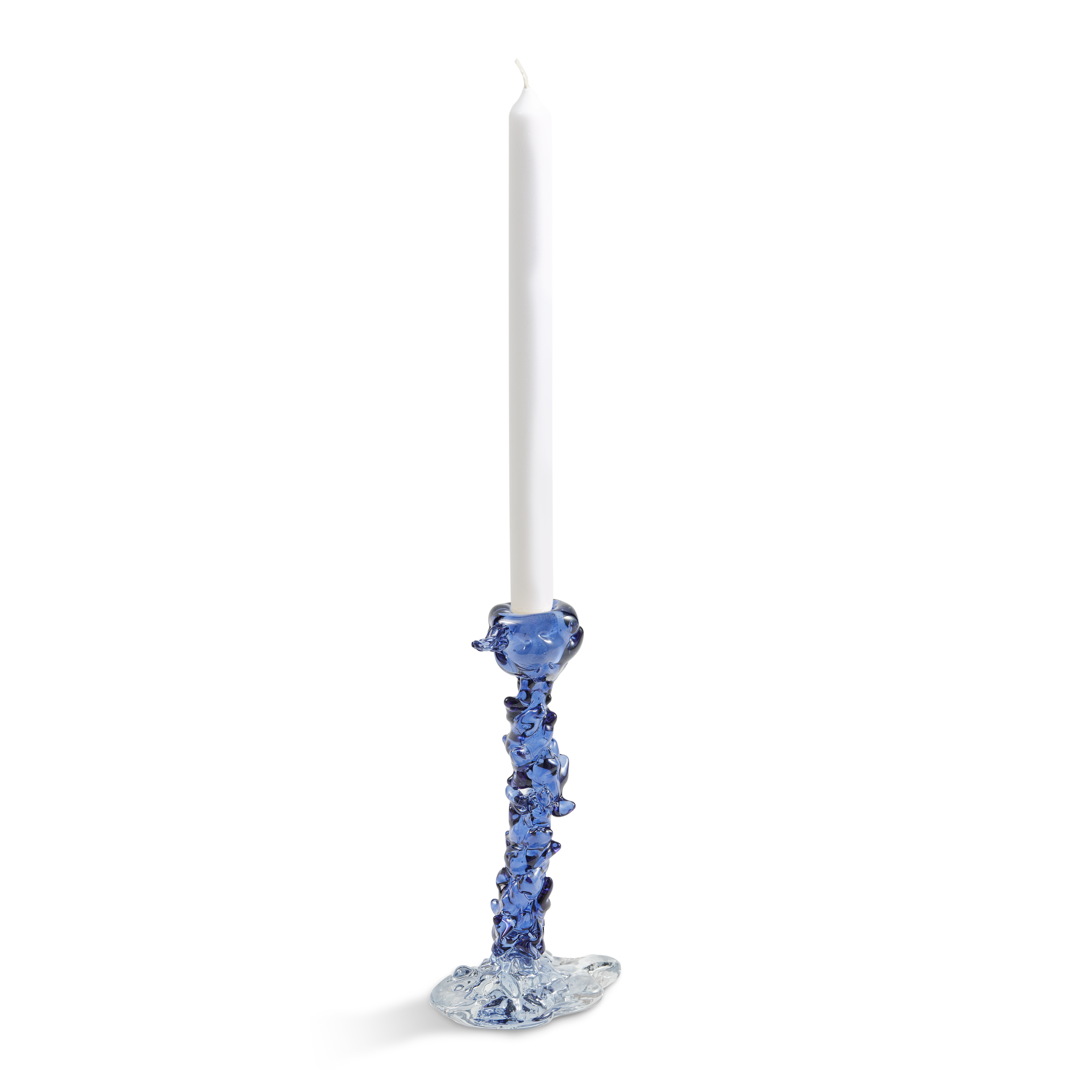 GLASS DRIP Candle Holder Blue