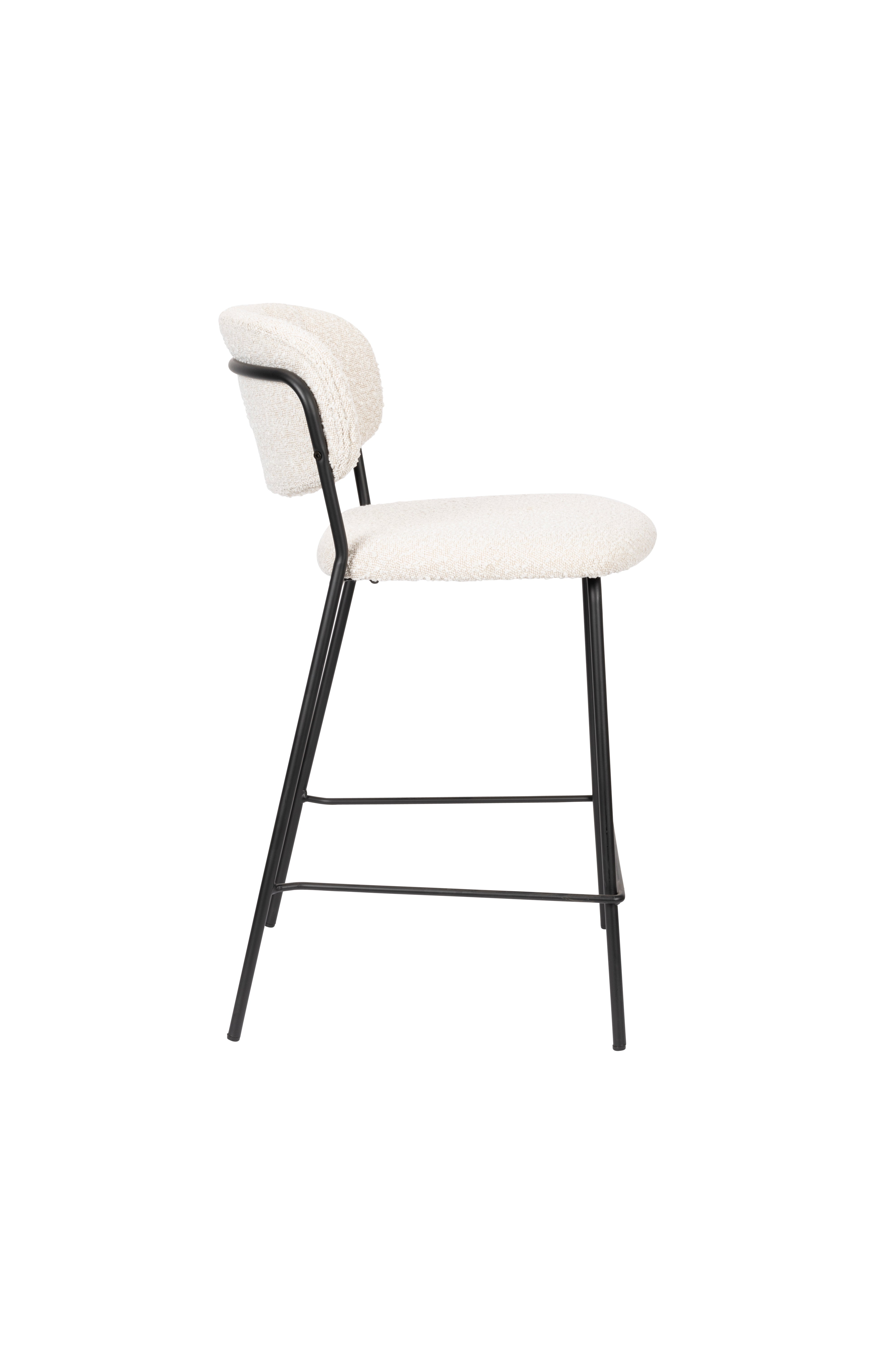 Jolien Boucle Bar Bar Stuhl mit einer schwarzen Basis