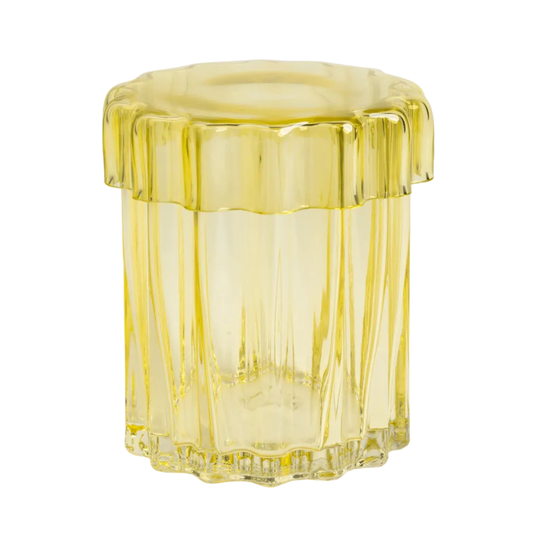 Glass container with lid ASTRAL yellow