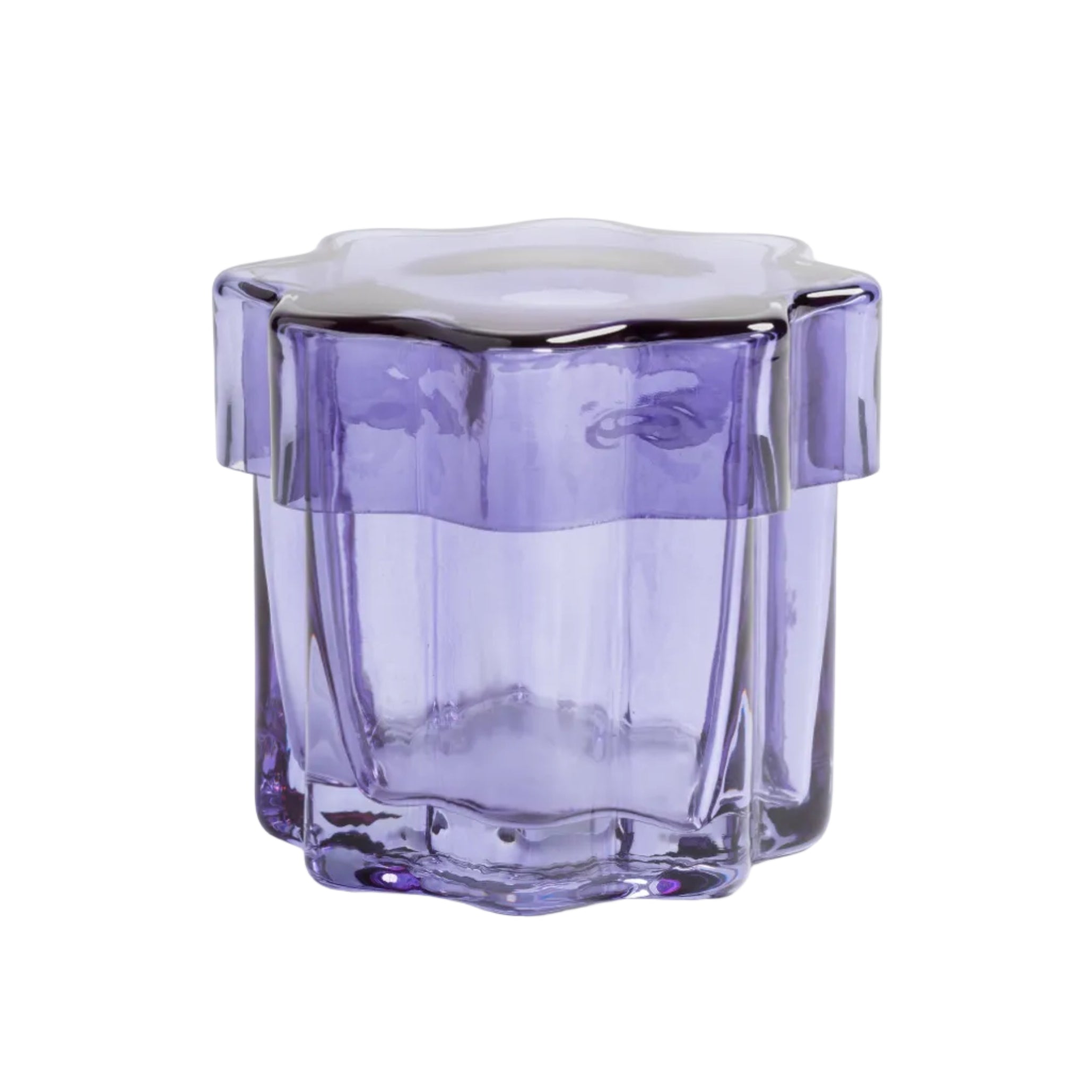 Glass container with lid ASTRAL purple