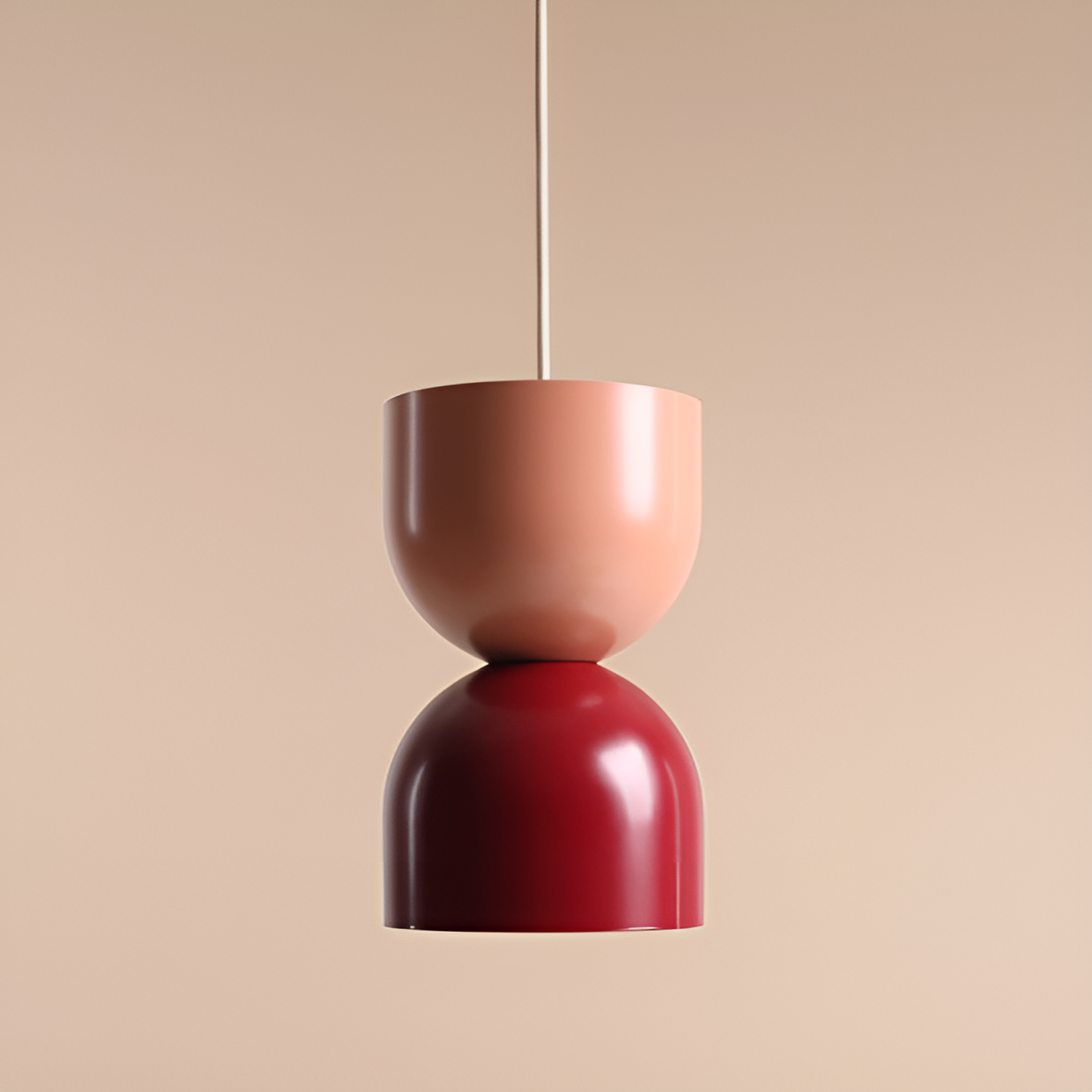 Lui coral hanging lamp with burgundy