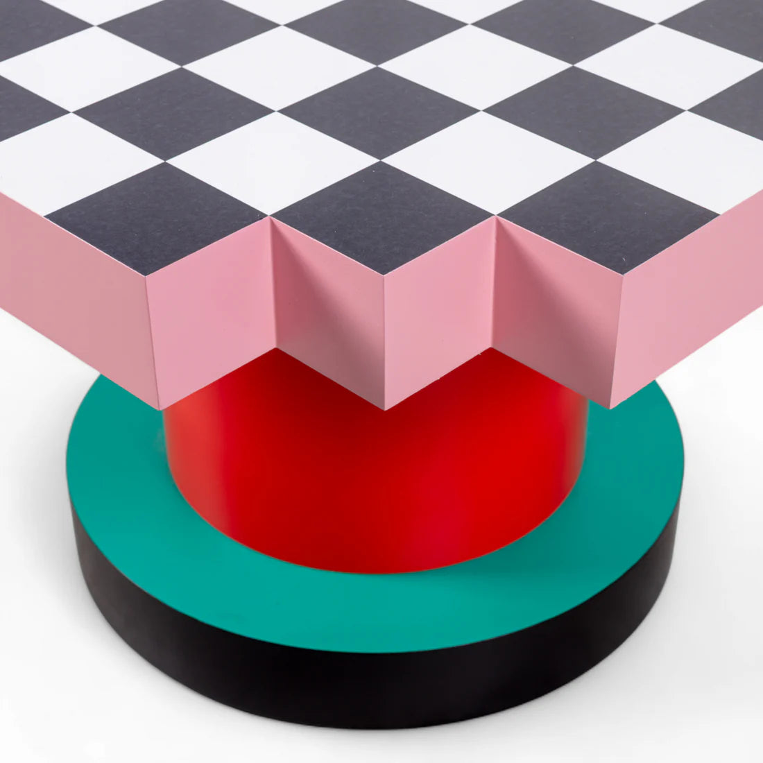 Kaffeetisch SUPERCOFFEE CHESSBOARD rosa mit rot