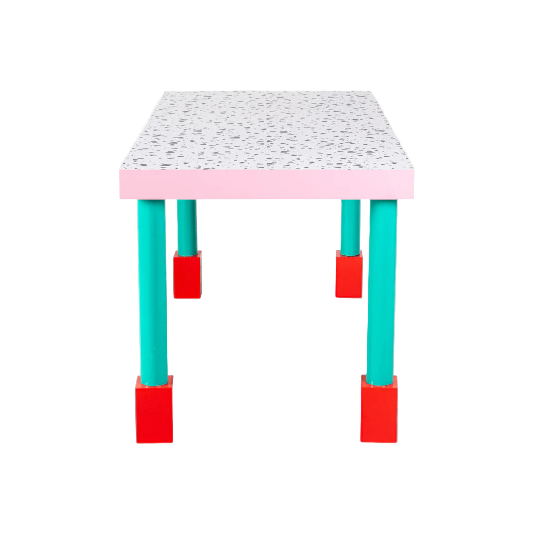 Stół SUPERTABLE TERRAZZO różowy z turkusowym