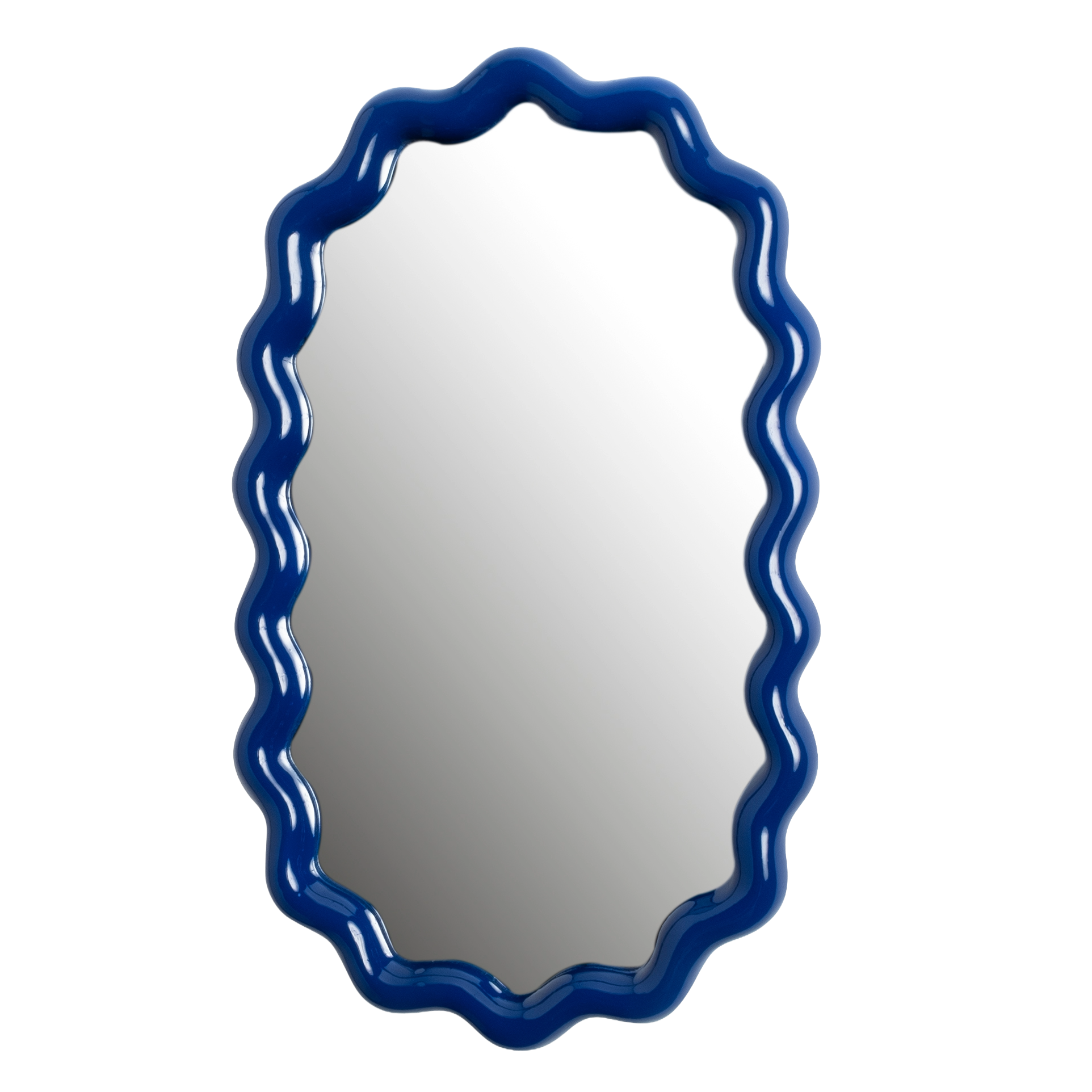 Zigzag Blue Oval Mirror